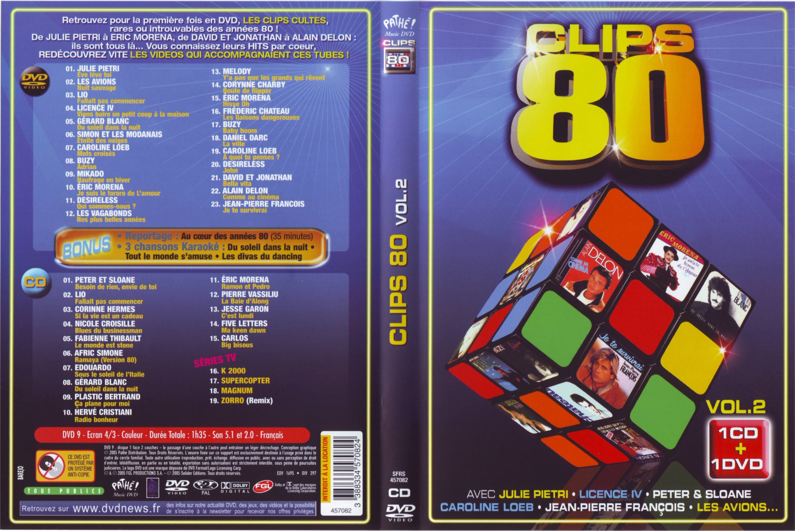 Jaquette DVD Clips 80 vol 2