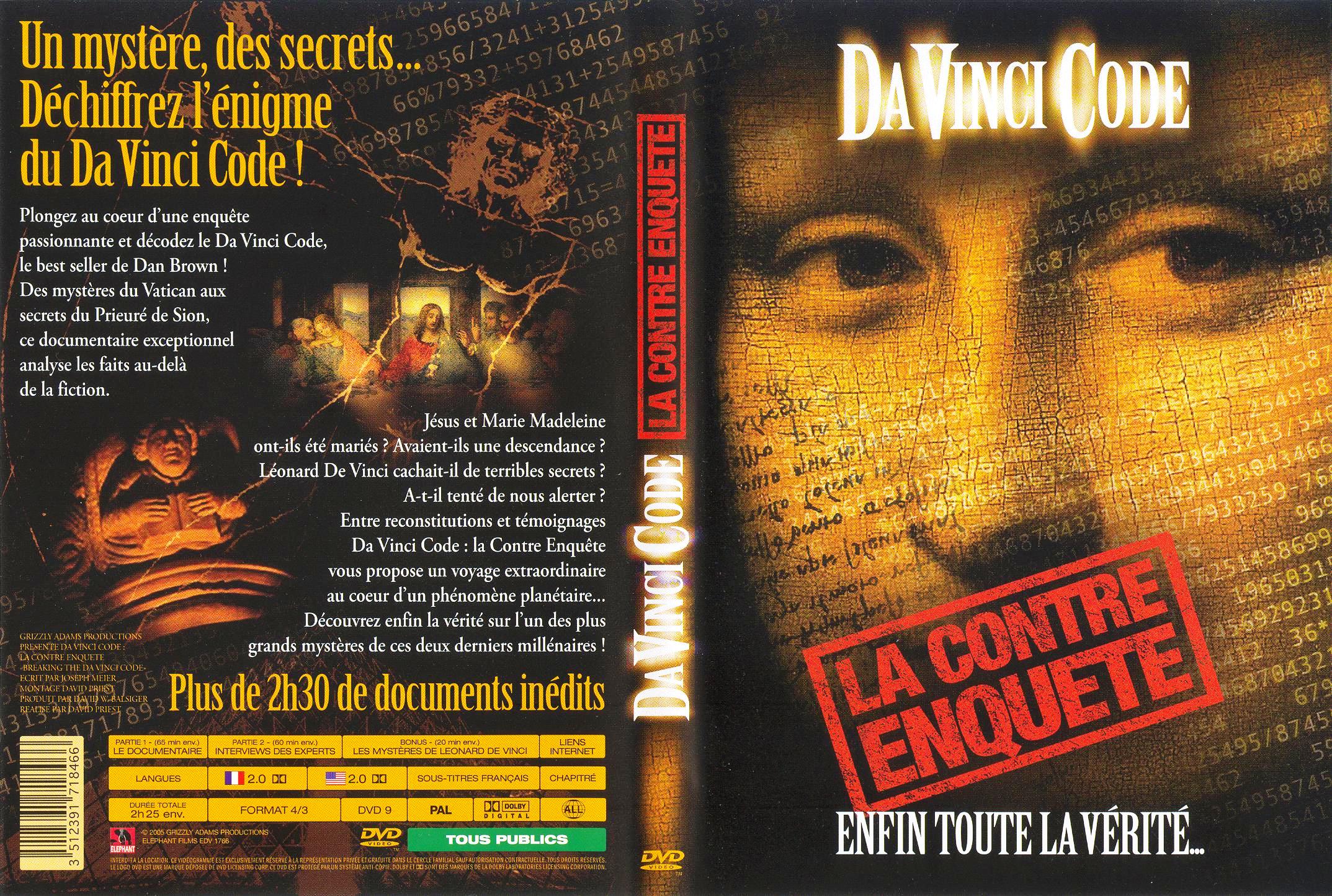 Jaquette DVD Da Vinci Code la contre enquete