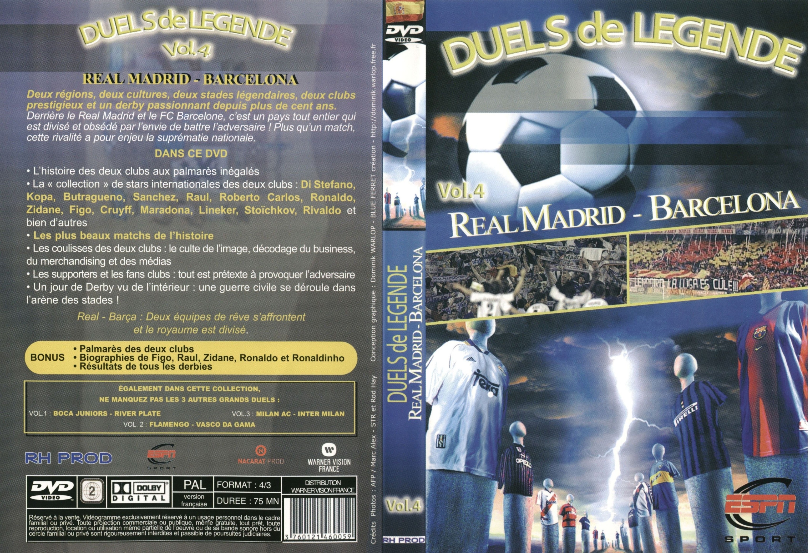 Jaquette DVD Duels de lgende vol 4 real madrid-barcelona