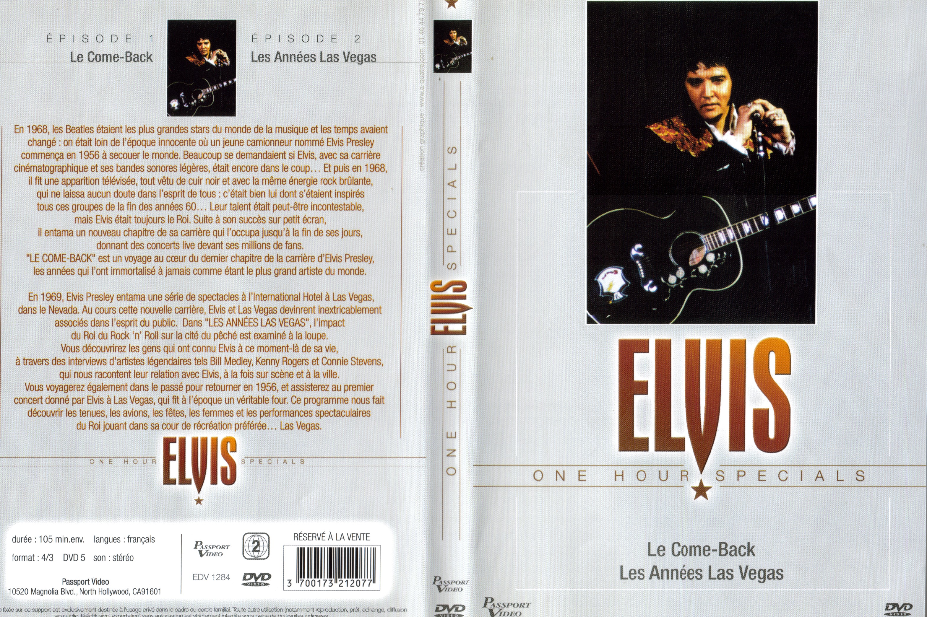 Jaquette DVD Elvis One hour Specials  Le come-back