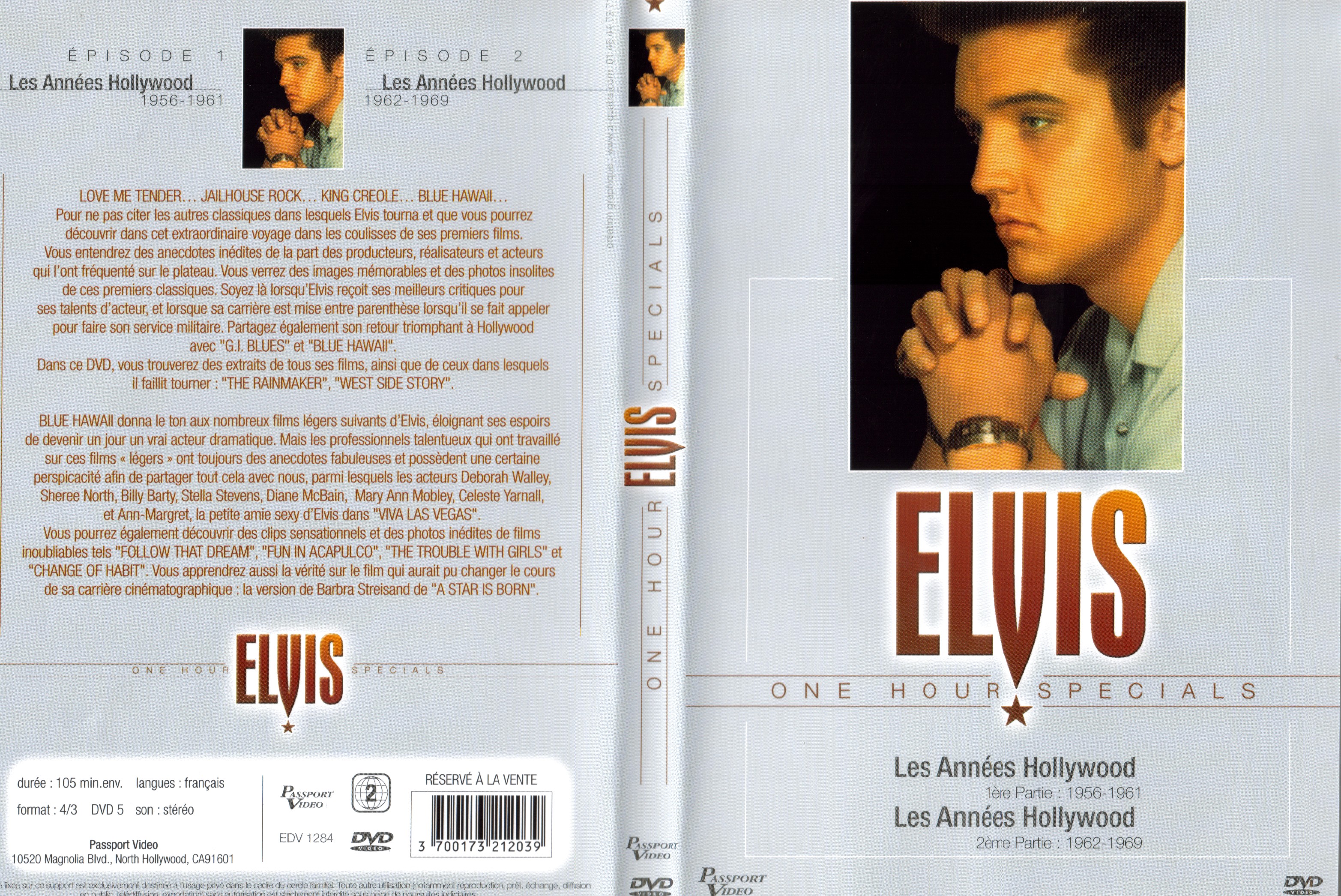Jaquette DVD Elvis One hour Specials  Les annes Hollywood