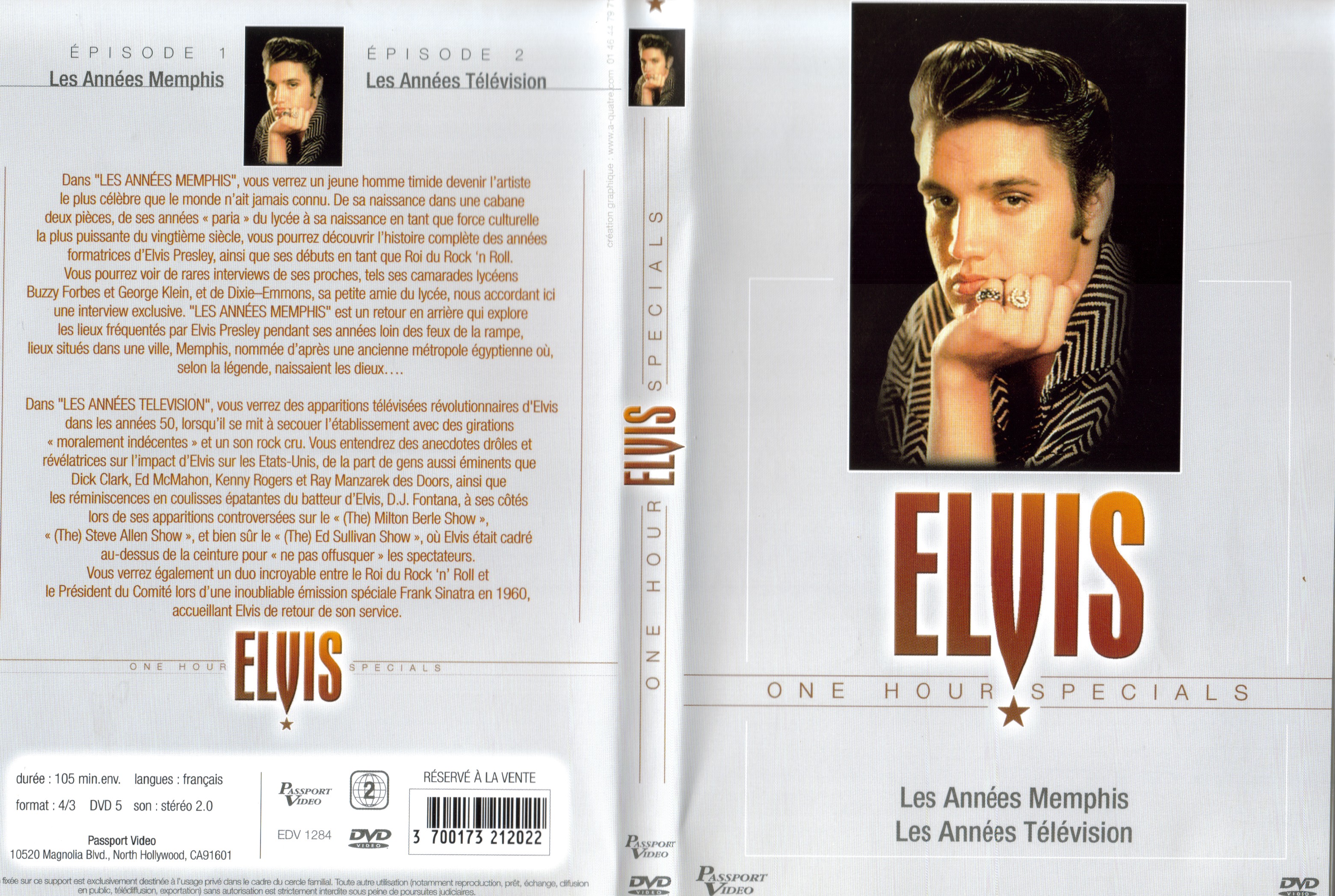 Jaquette DVD Elvis One hour Specials  Les annes Memphis
