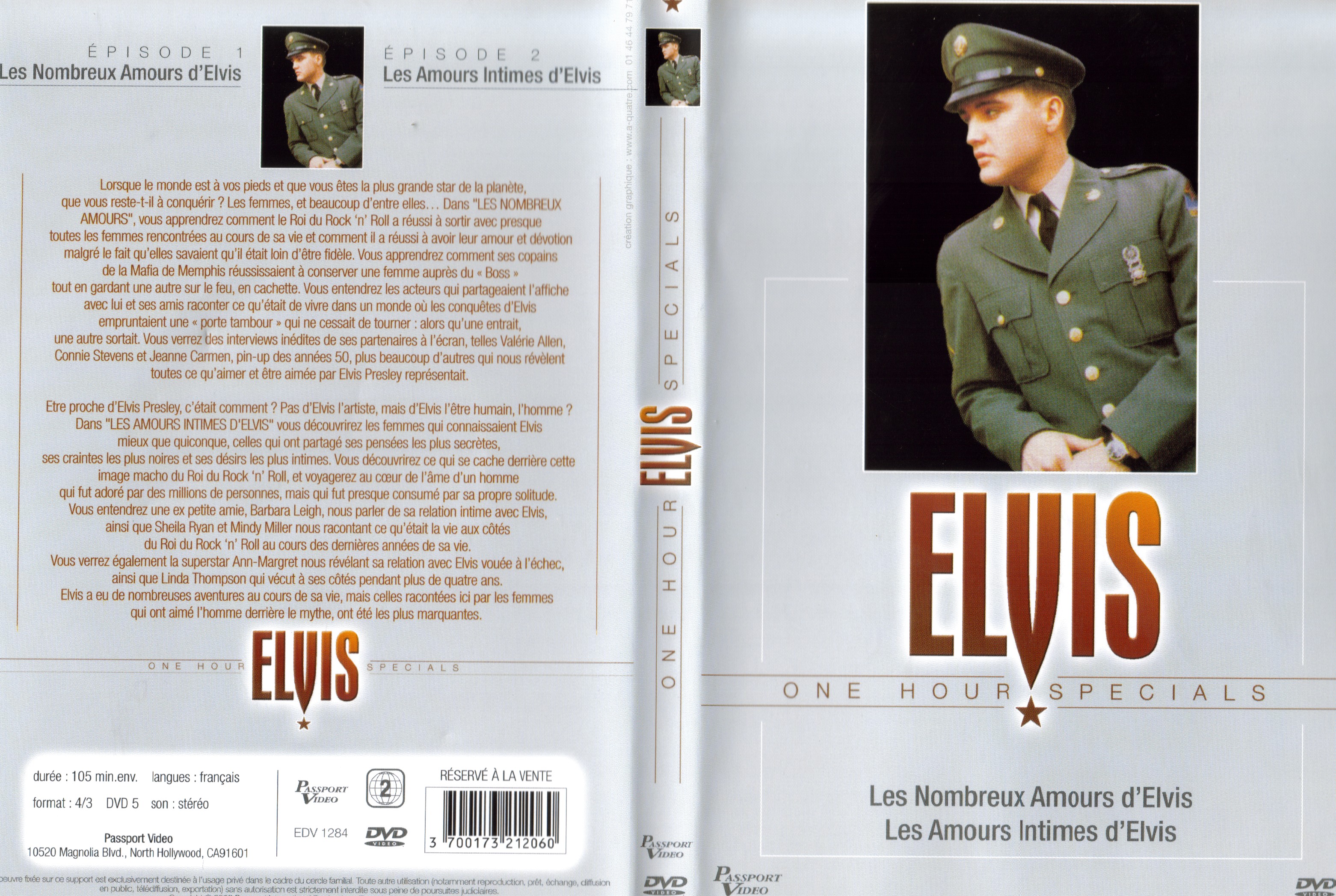 Jaquette DVD Elvis One hour Specials  Les nombreux amours d