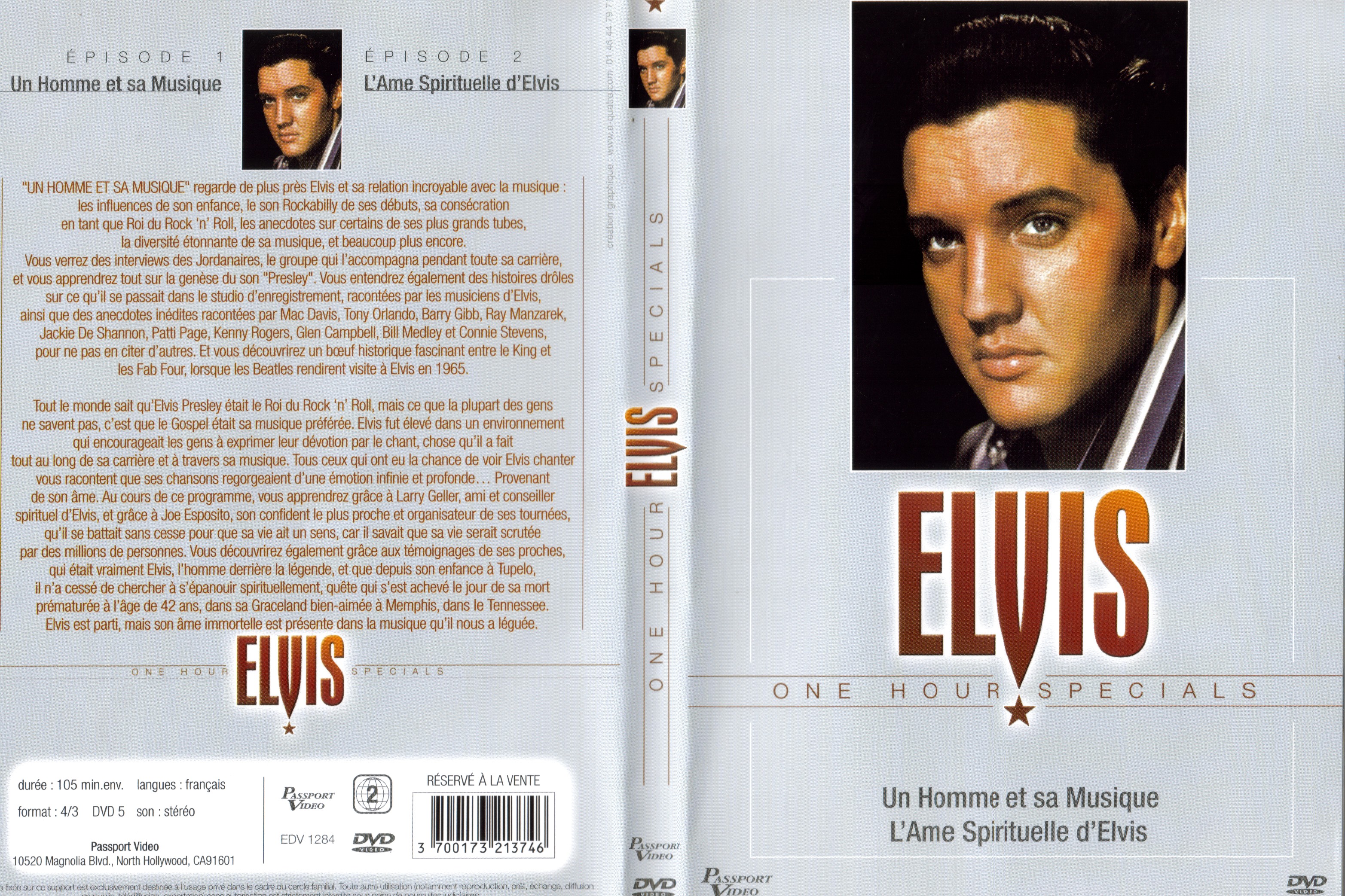 Jaquette DVD Elvis One hour Specials  Un homme et sa musique
