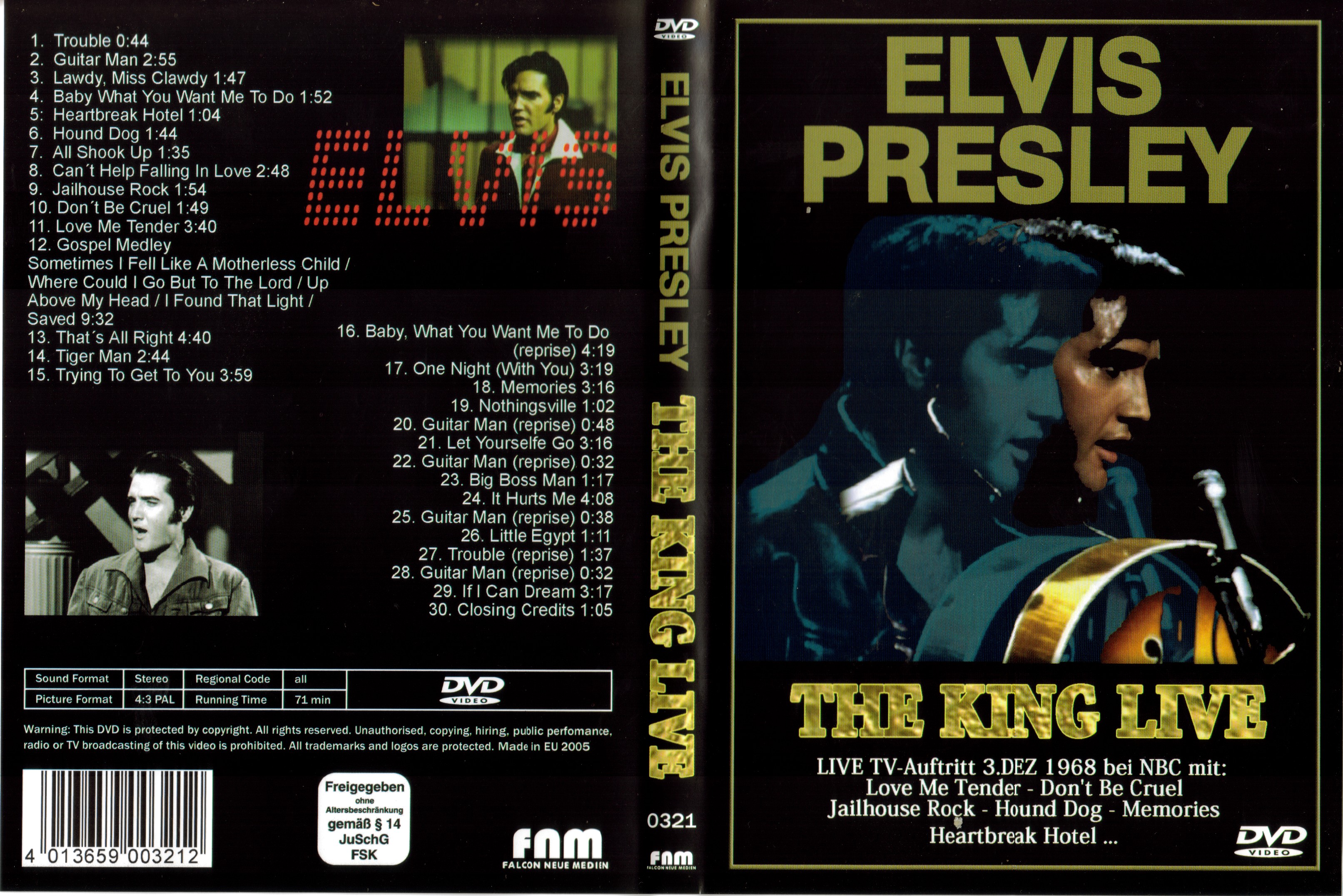 Jaquette DVD Elvis Presley The king live
