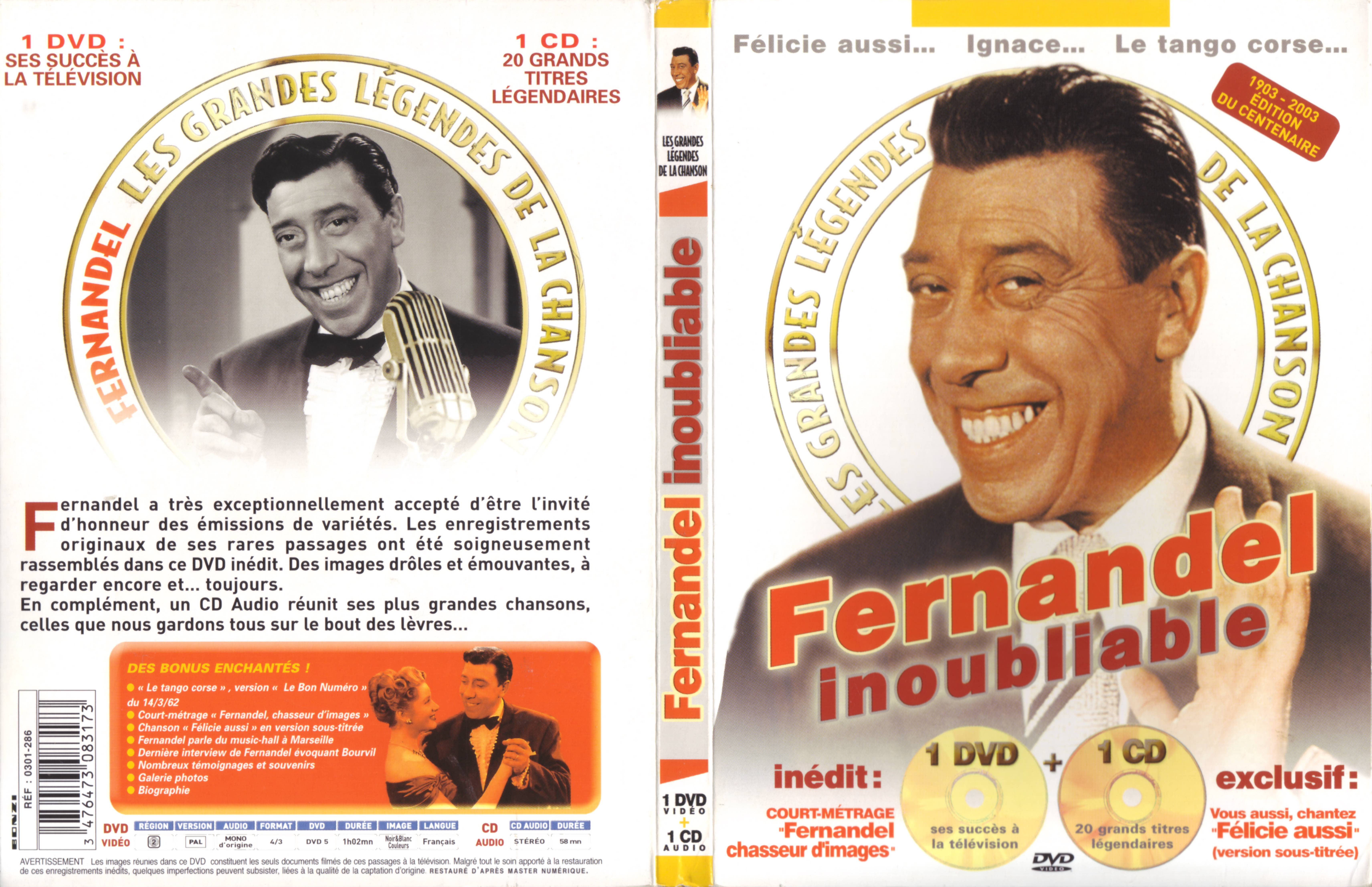 Jaquette DVD Fernandel inoubiable v2