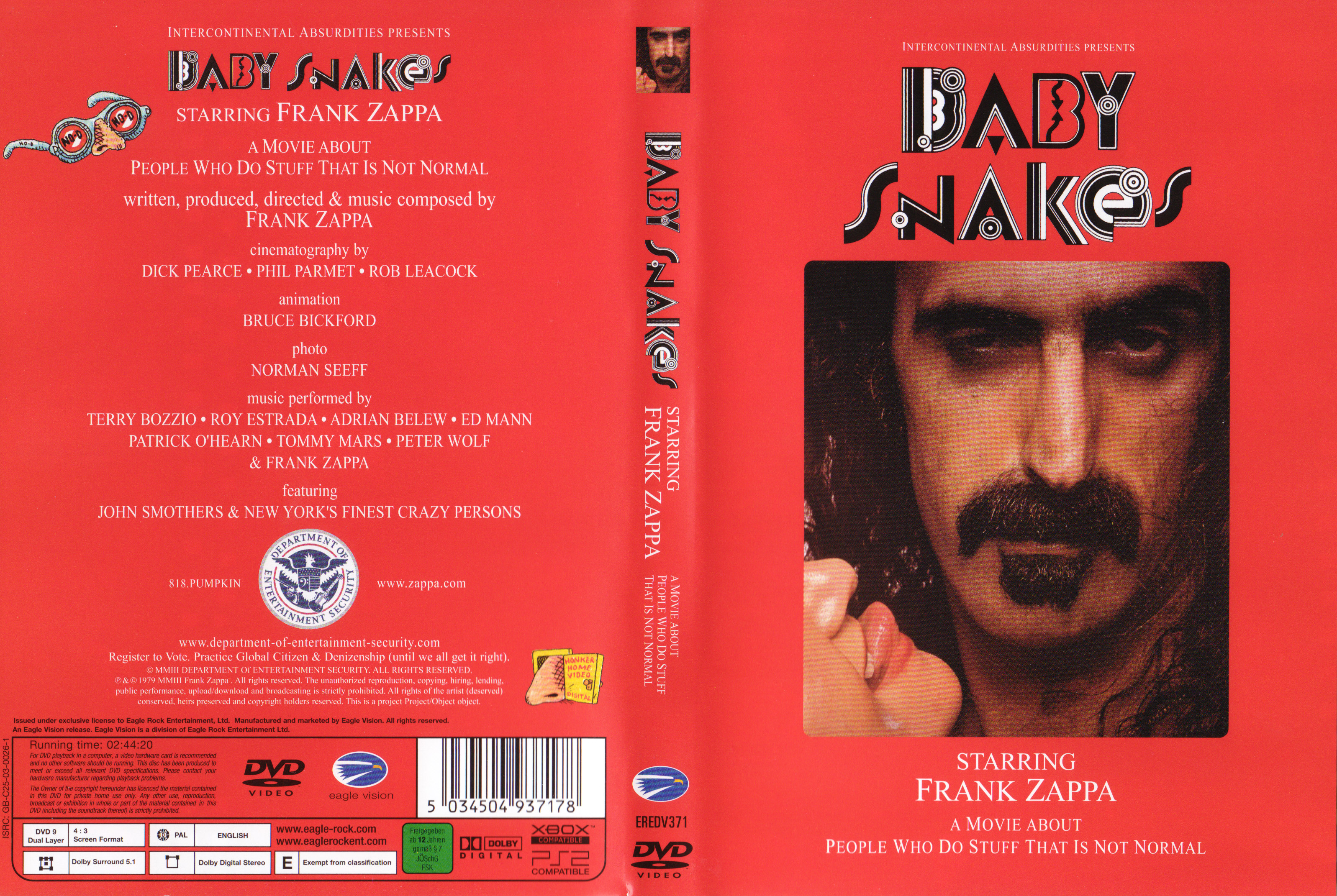 Jaquette DVD Frank Zappa Baby Snakes