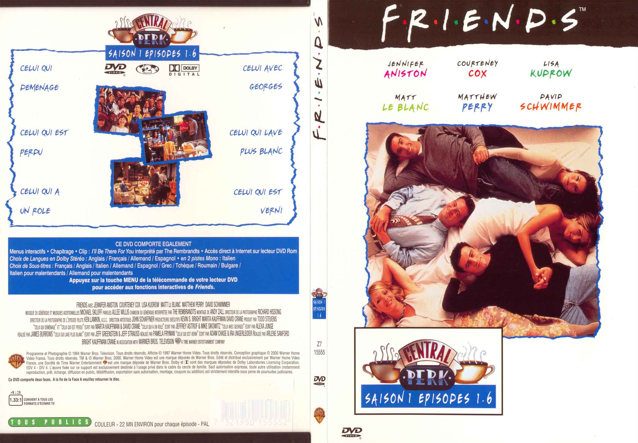 Jaquette DVD Friends saison 1 dvd 1 - SLIM