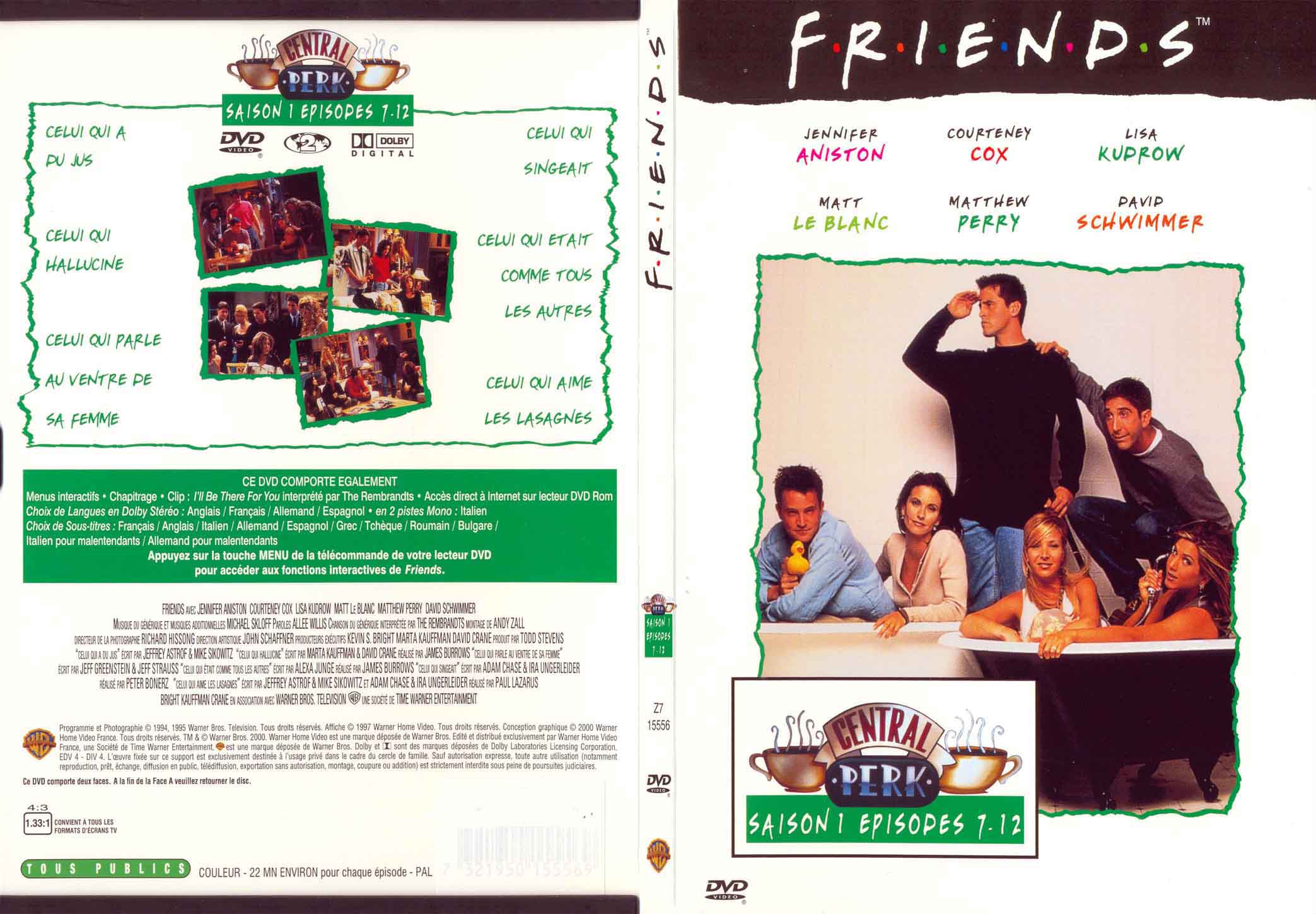Jaquette DVD Friends saison 1 dvd 2 - SLIM