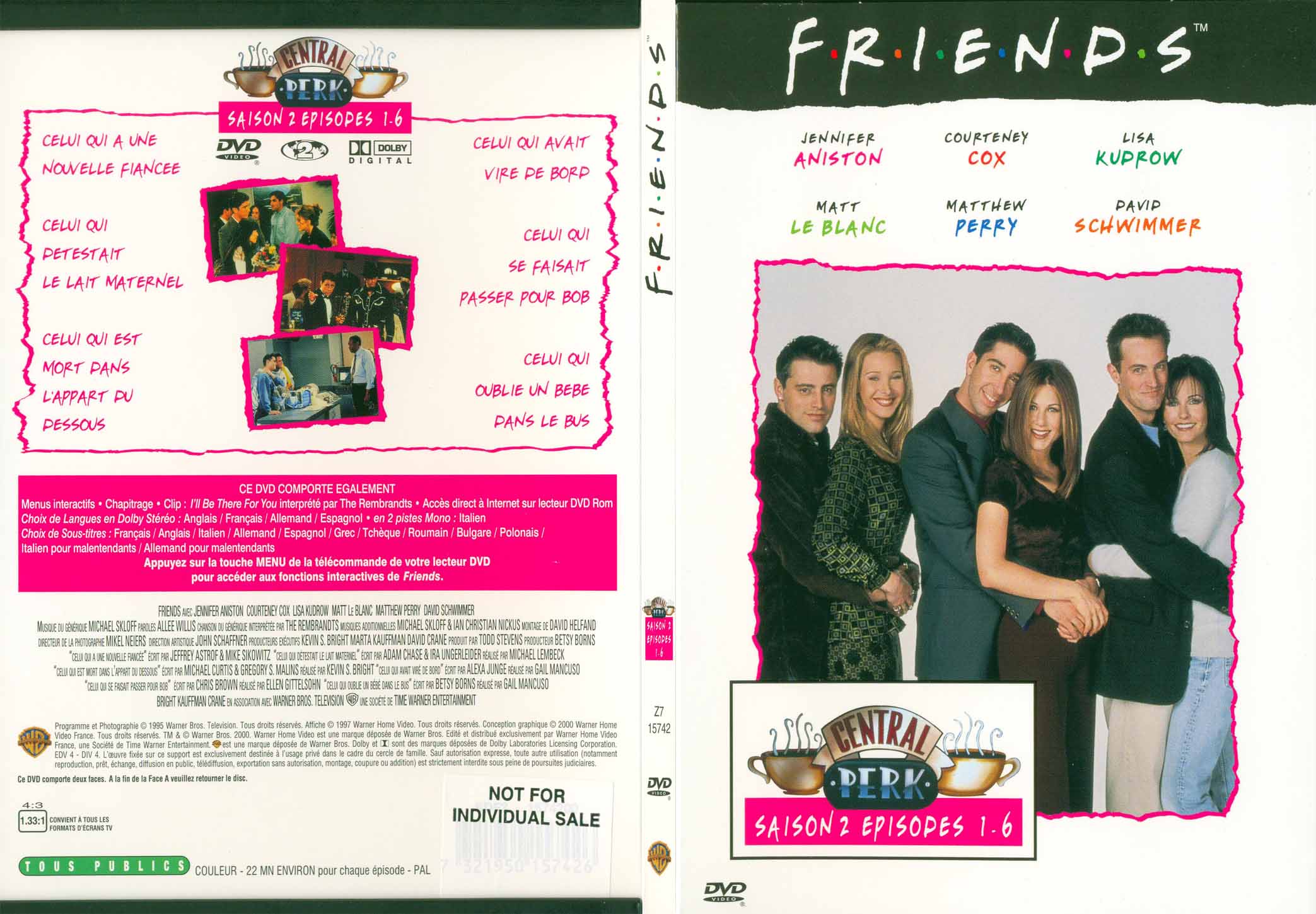 Jaquette DVD Friends saison 2 dvd 1 - SLIM