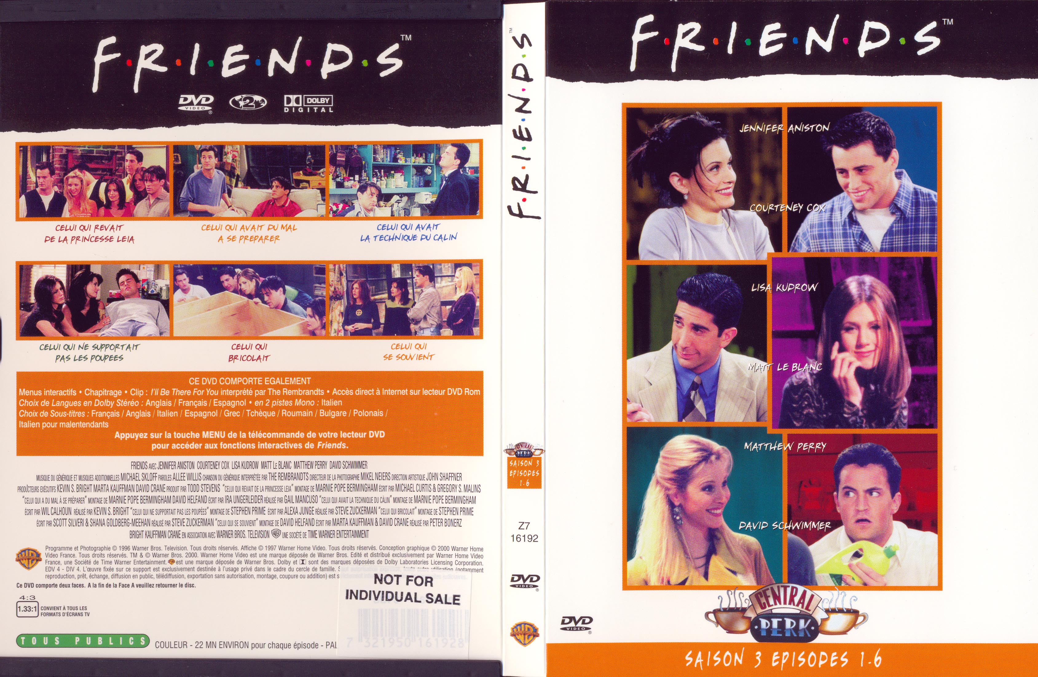 Jaquette DVD Friends saison 3 dvd 1
