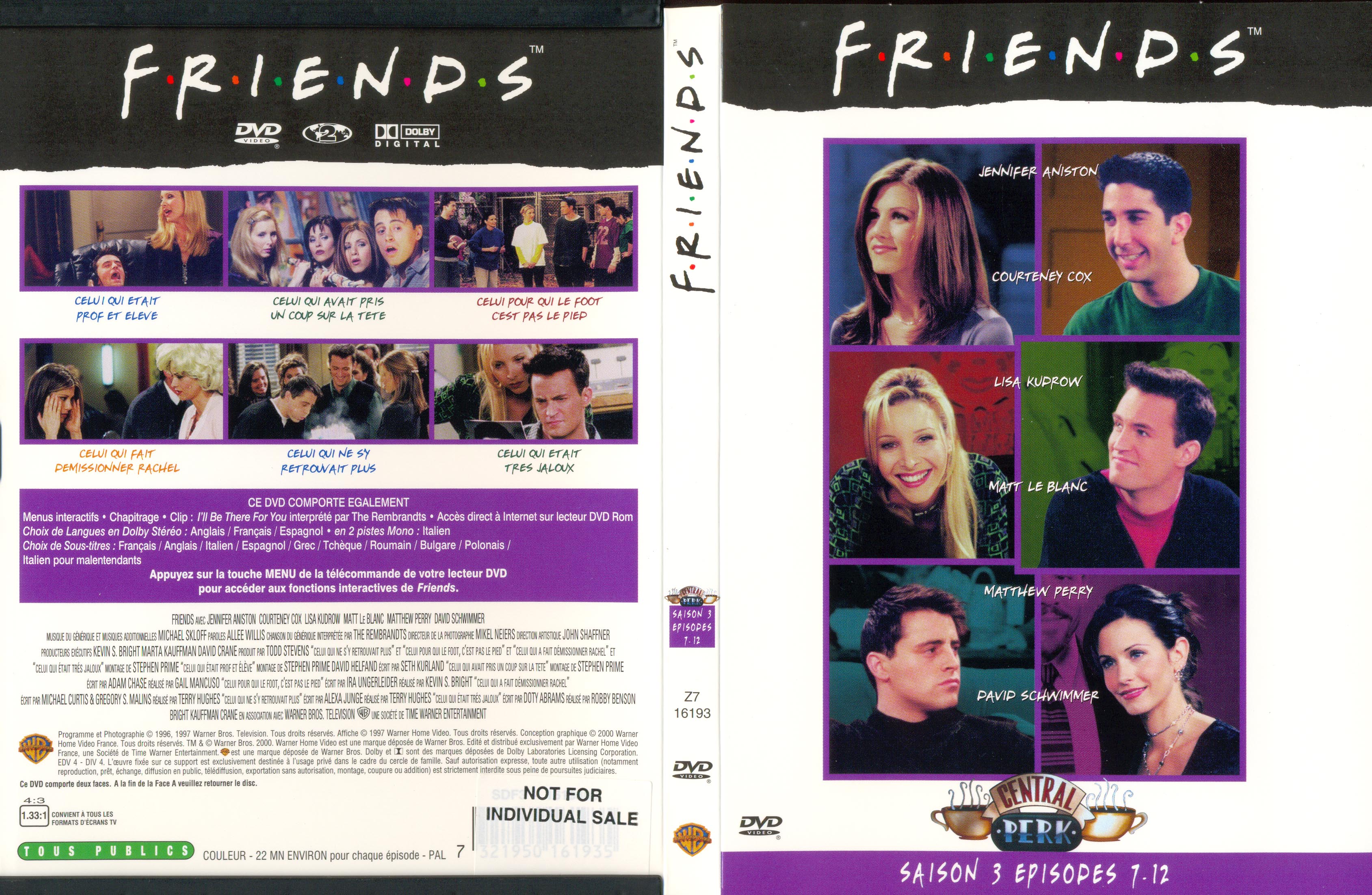 Jaquette DVD Friends saison 3 dvd 2