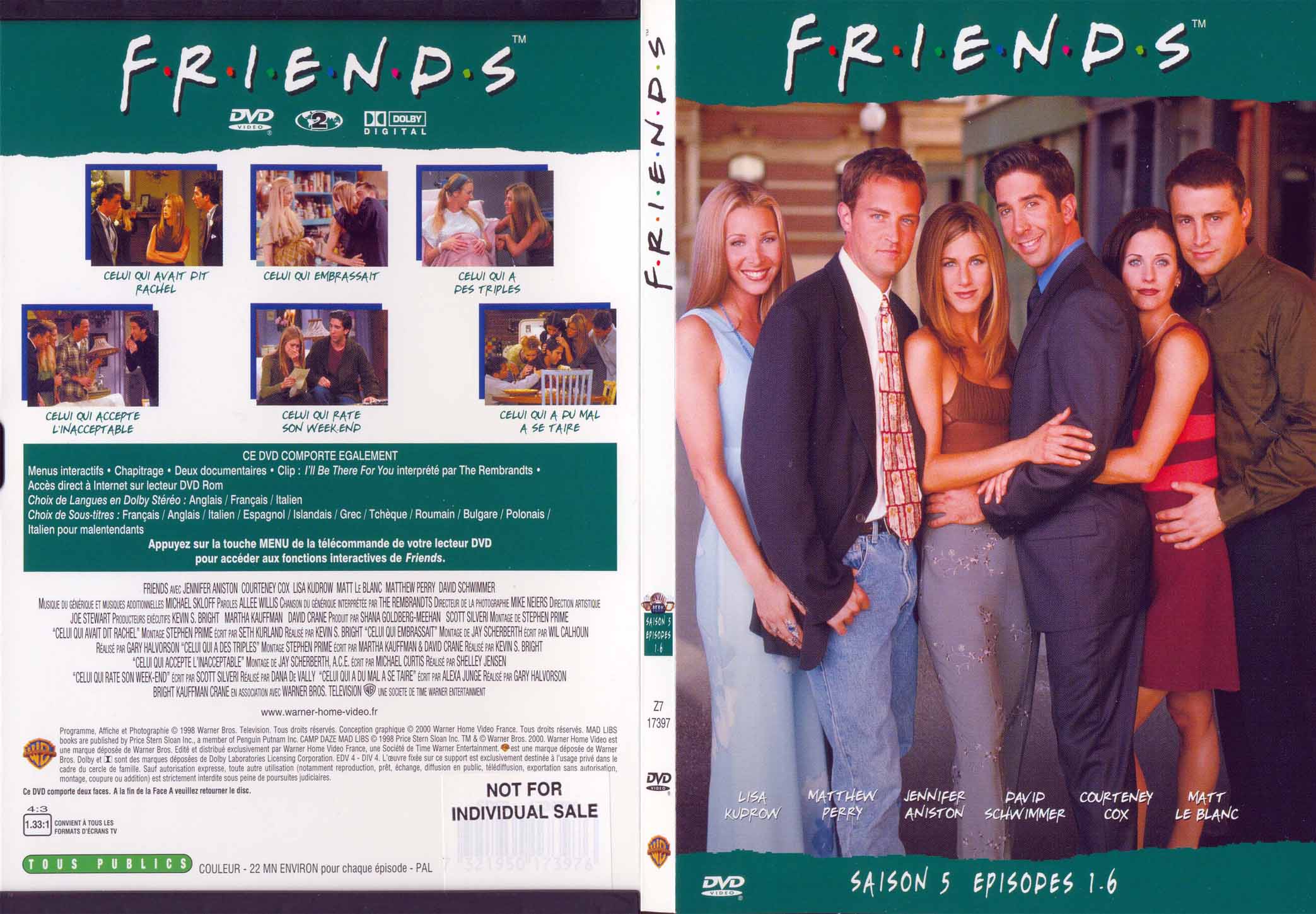 Jaquette DVD Friends saison 5 dvd 1 - SLIM