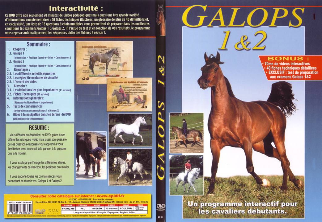 Jaquette DVD Galops 1 et 2 - SLIM