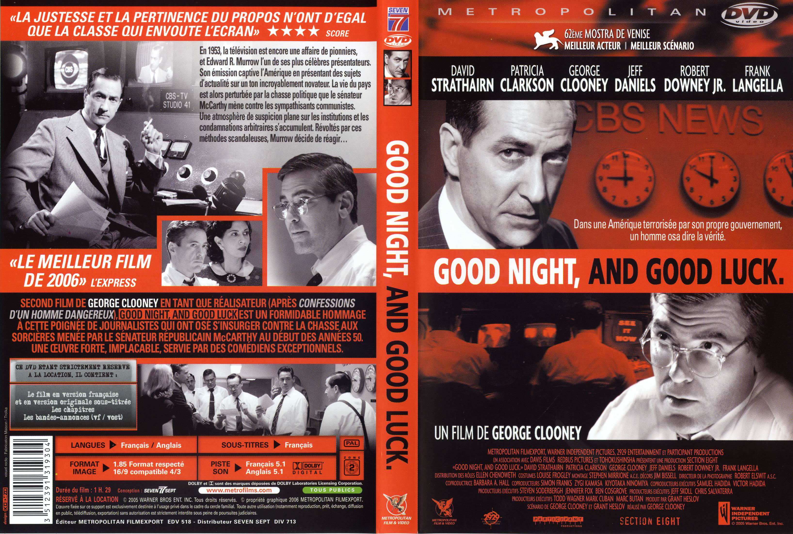 Jaquette DVD Good night and good luck
