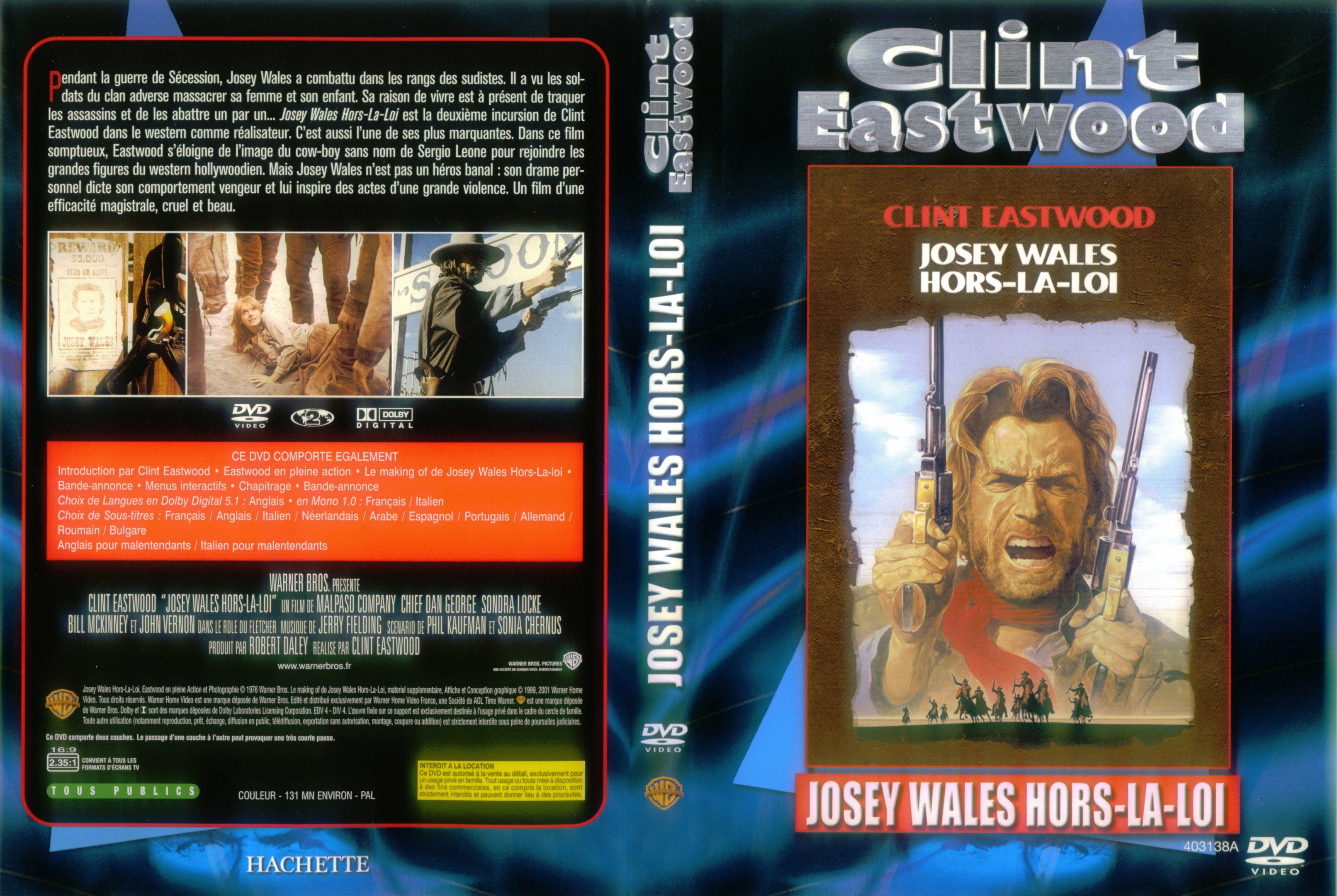 Jaquette DVD Josey Wales hors-la-loi