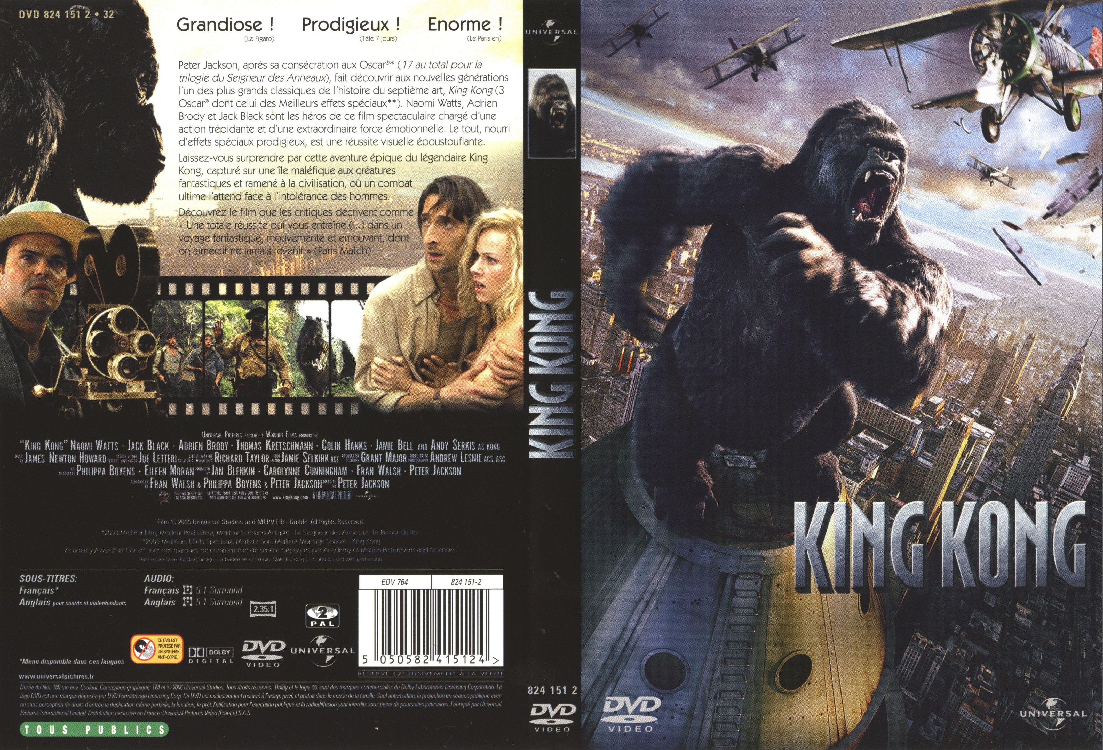 Jaquette DVD King kong 2005