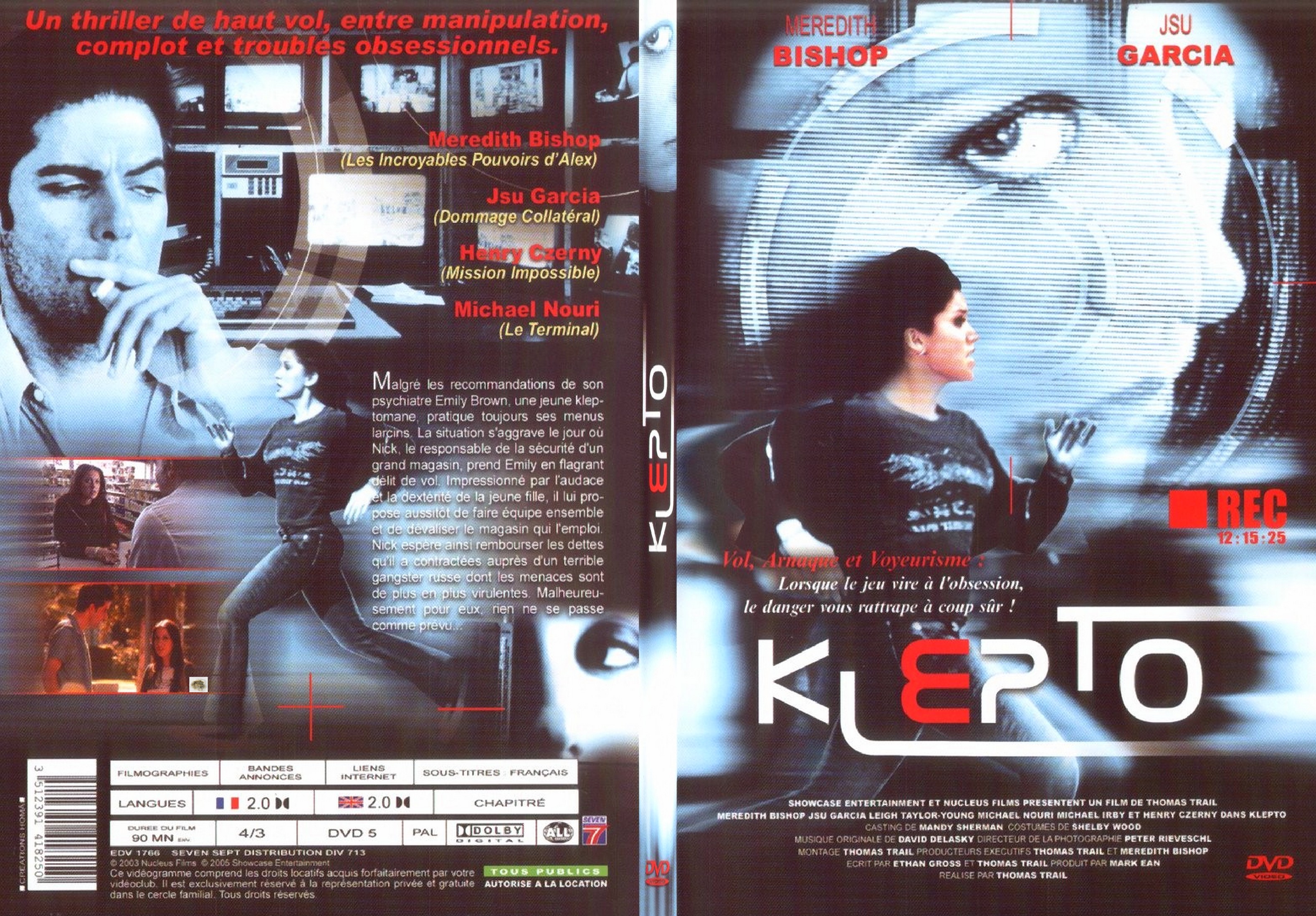 Jaquette DVD Klepto - SLIM