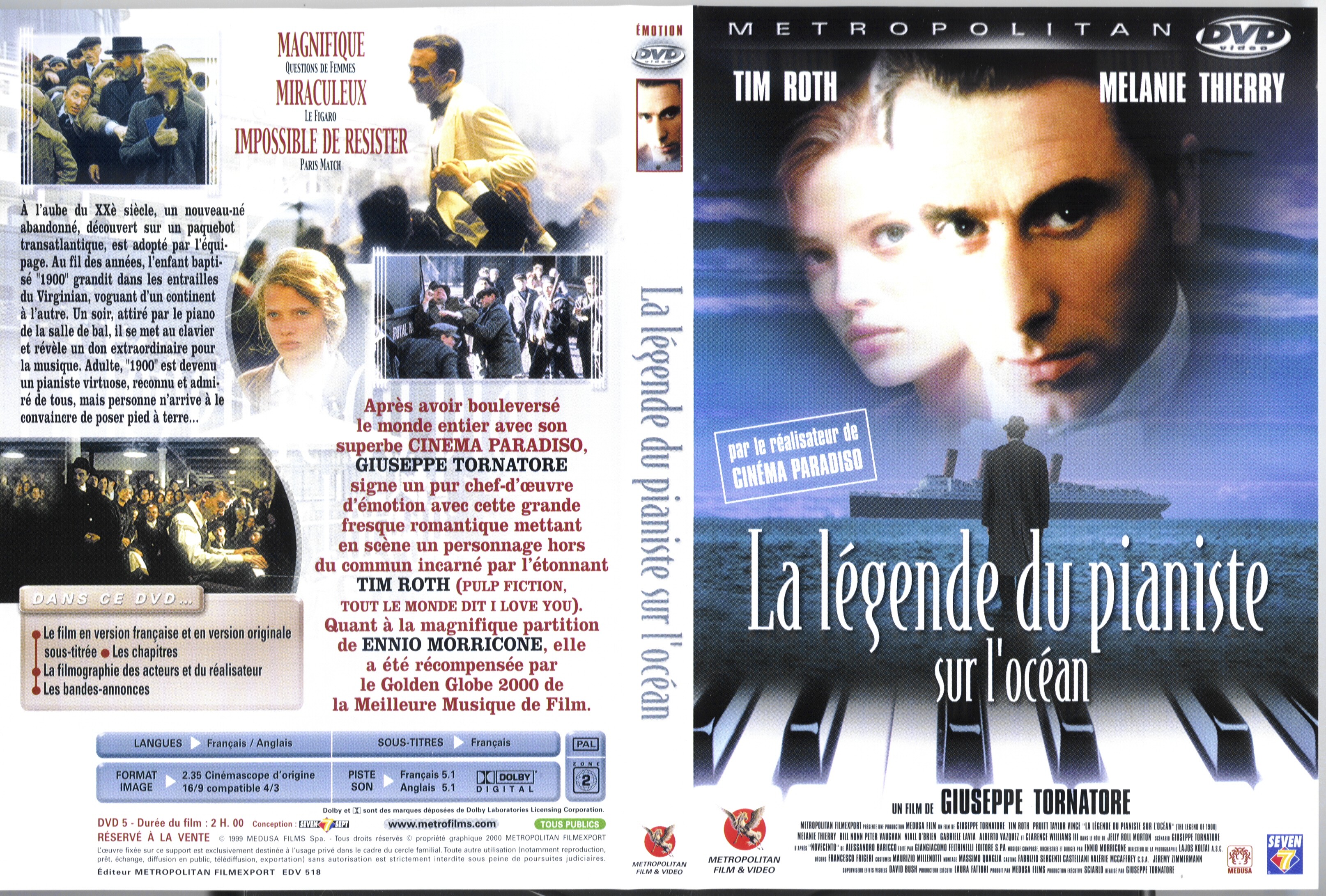 Jaquette DVD La legende du pianiste sur l ocean
