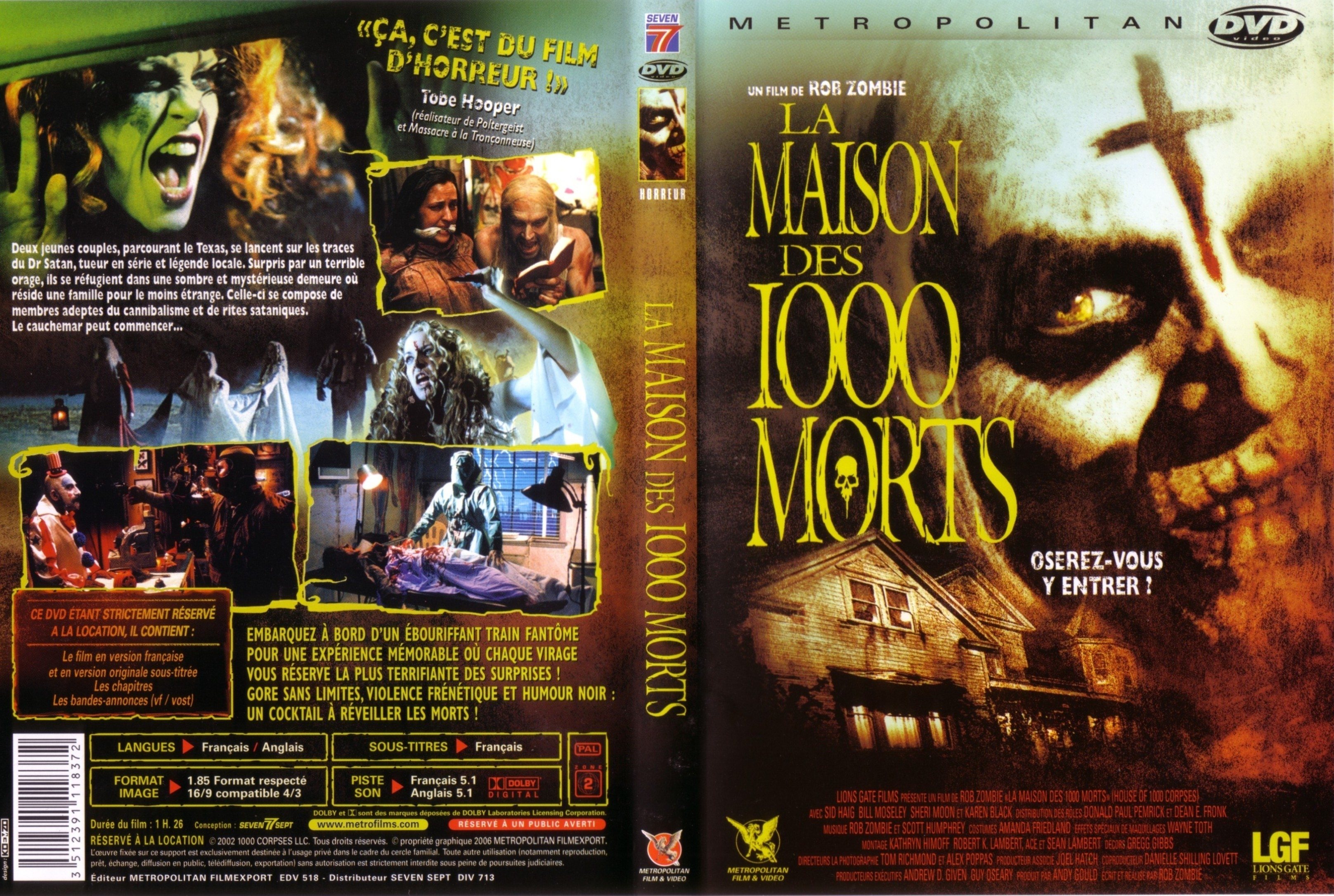 Jaquette DVD La maison des 1000 morts