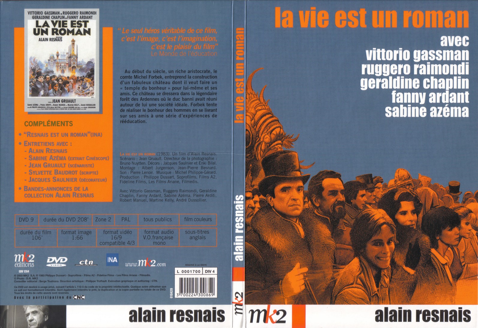 Jaquette DVD La vie est un roman