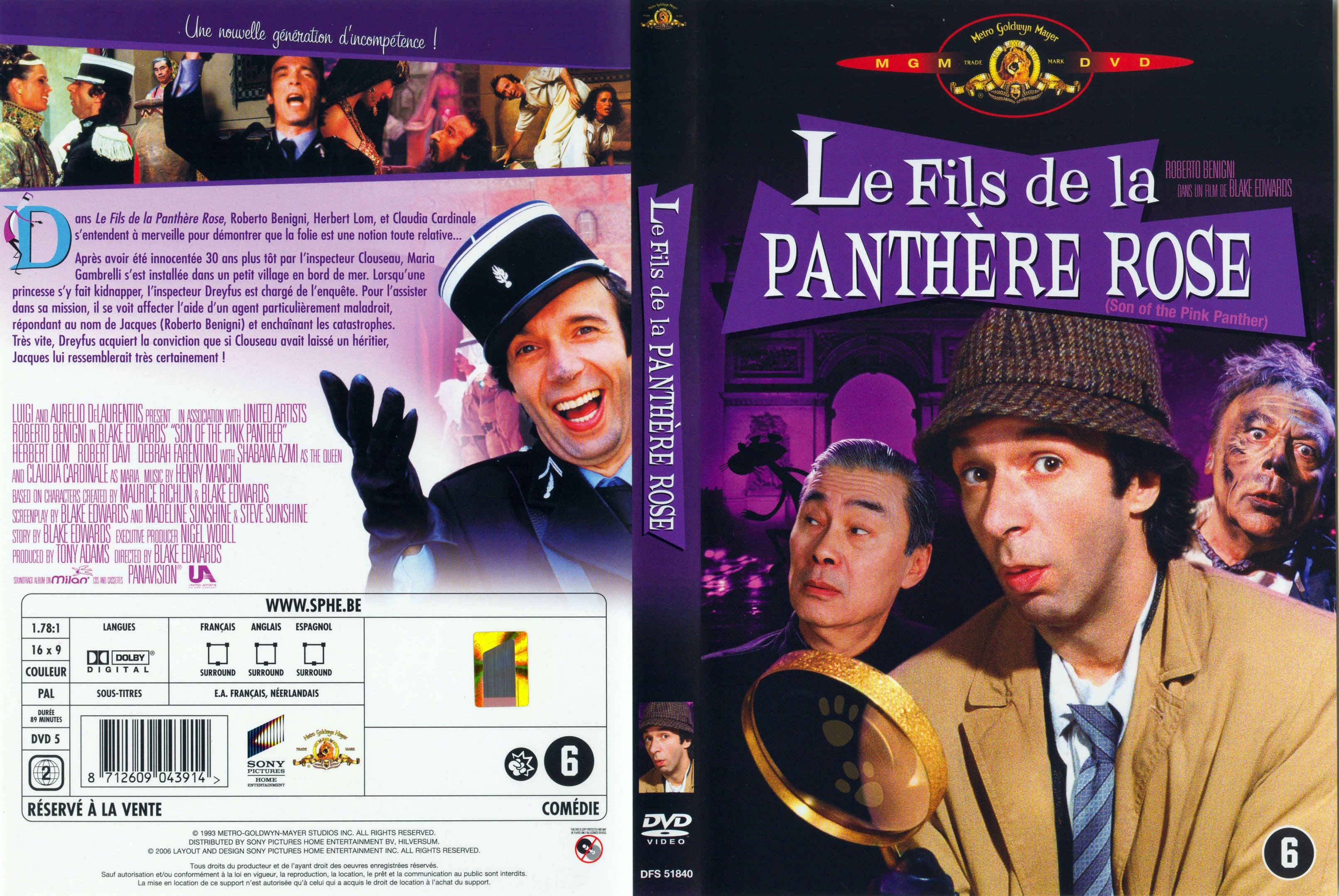 Jaquette DVD Le fils de la panthere rose