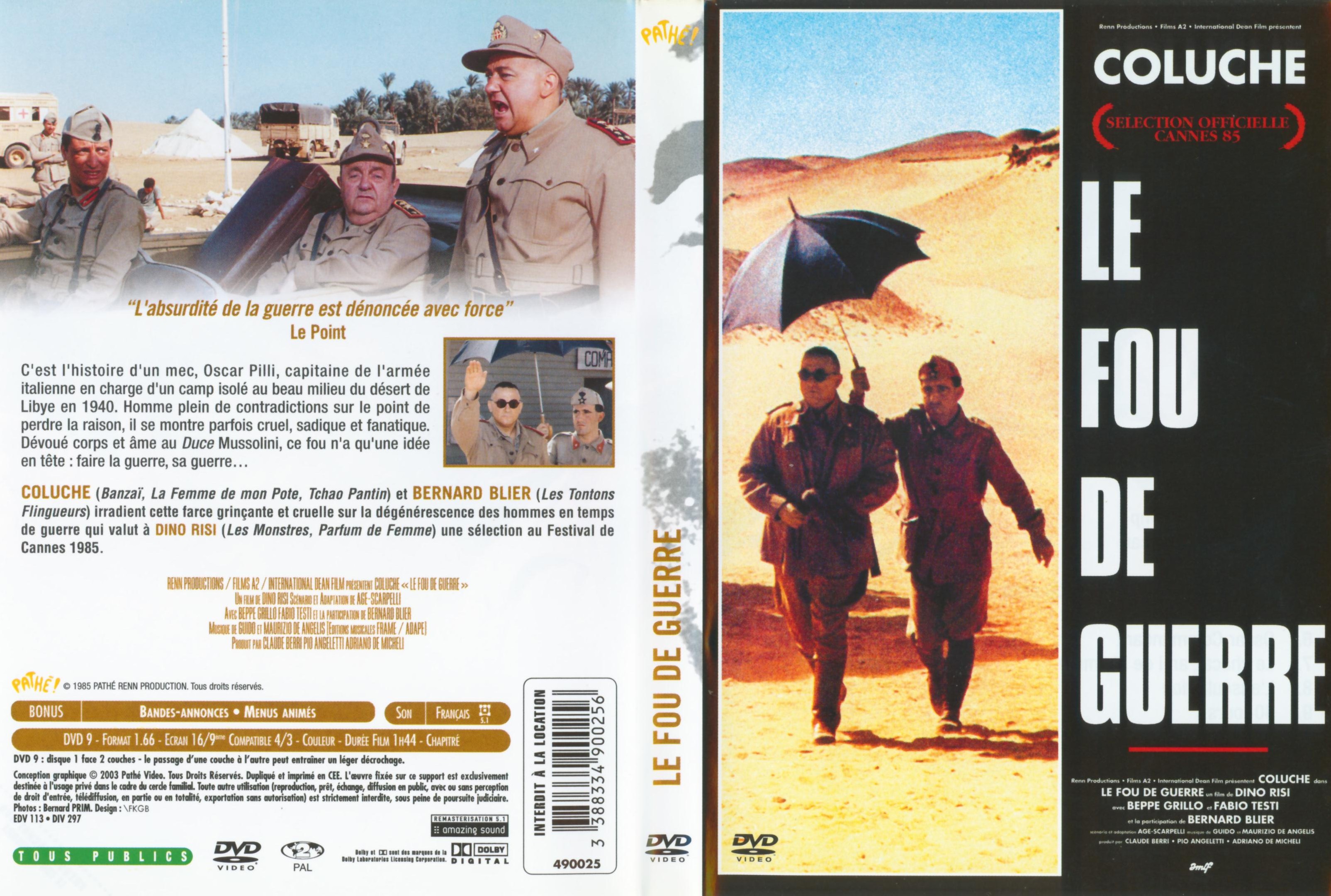 Jaquette DVD Le fou de guerre v2
