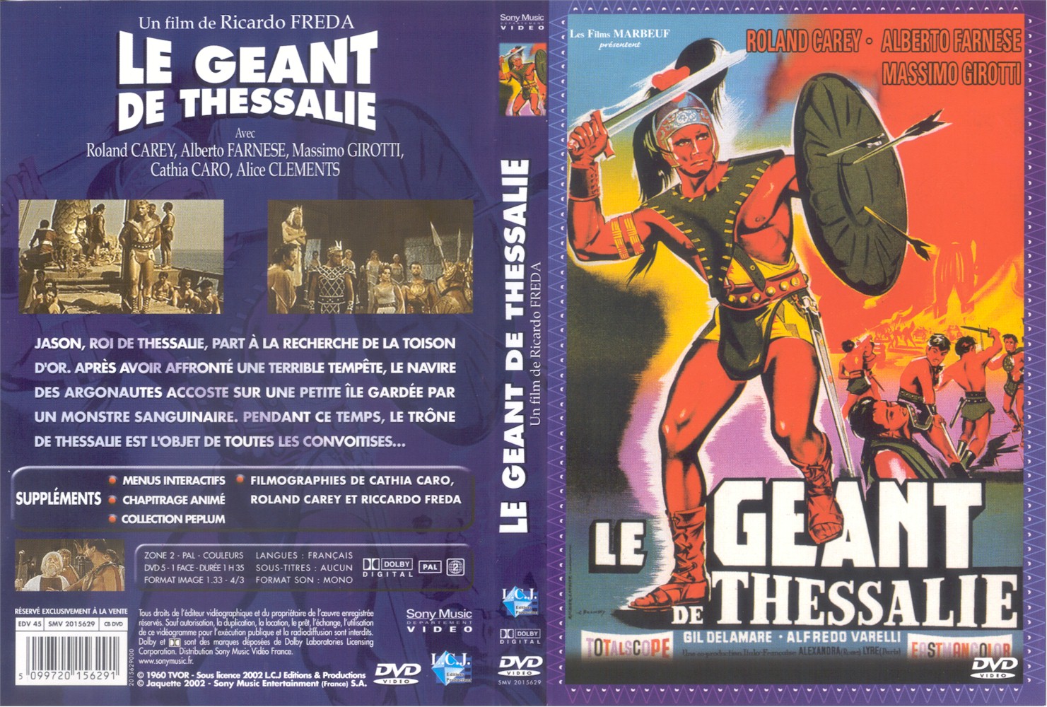 Jaquette DVD Le geant de Thessalie