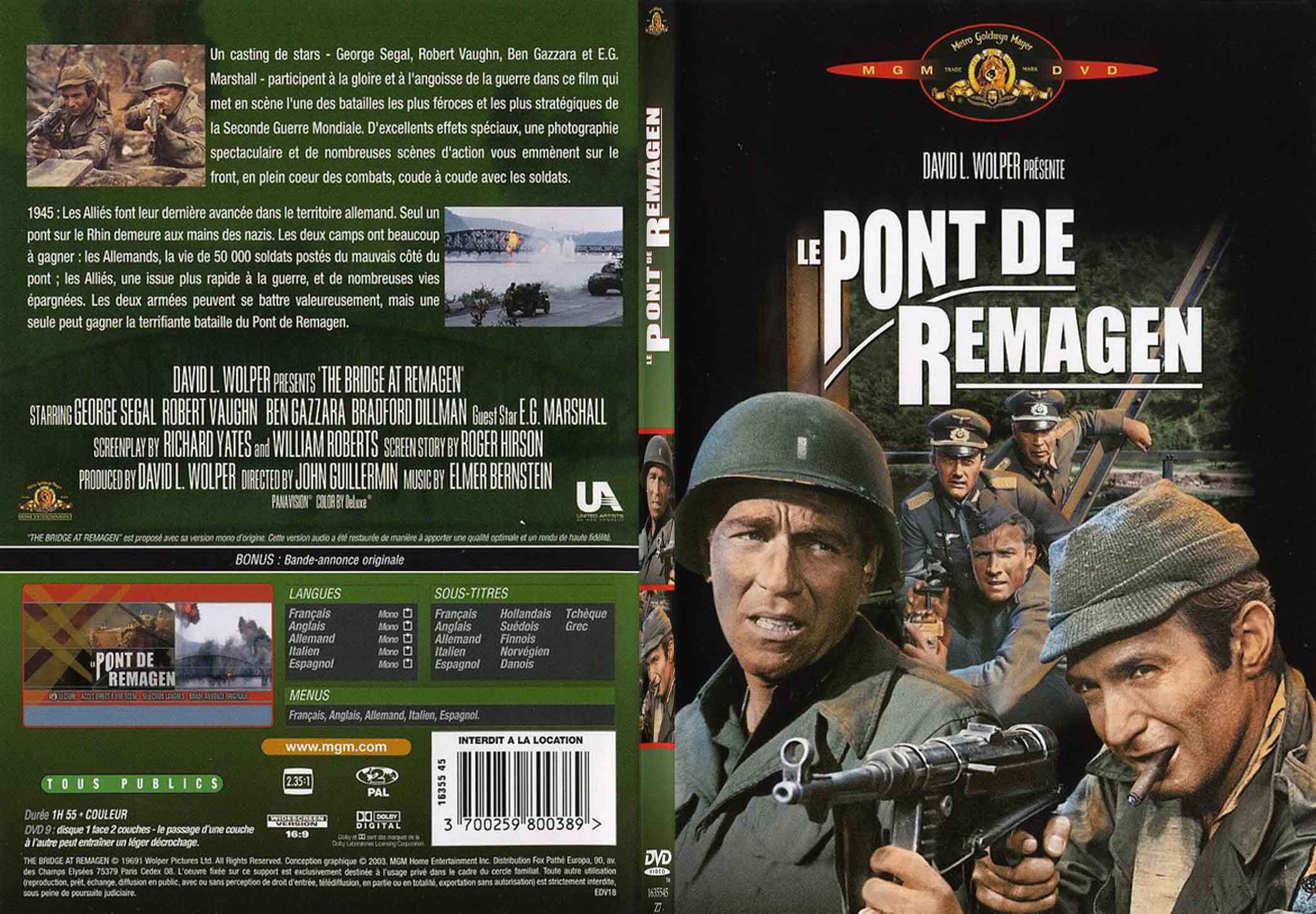 Jaquette DVD Le pont de Remagen - SLIM