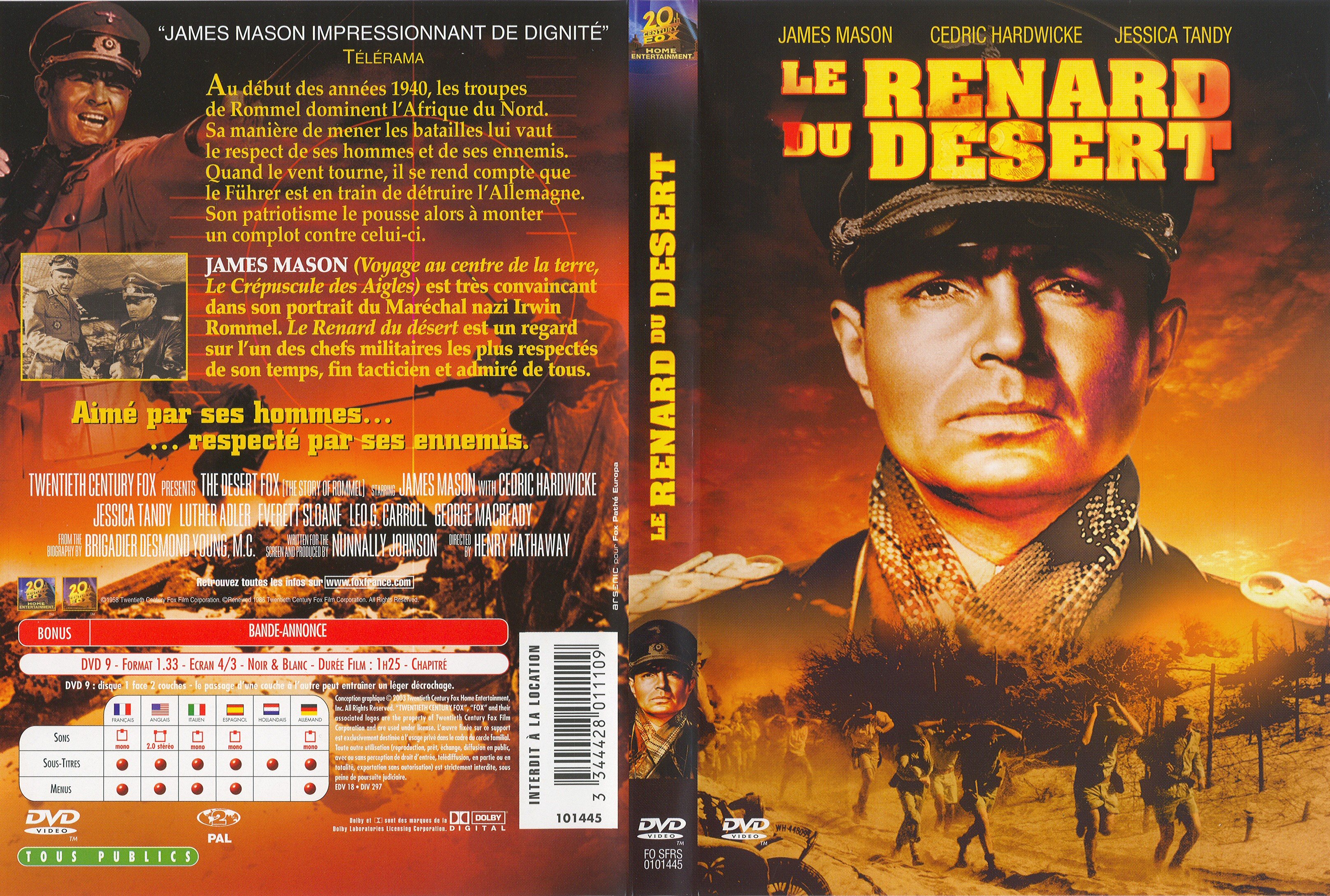 Jaquette DVD Le renard du desert