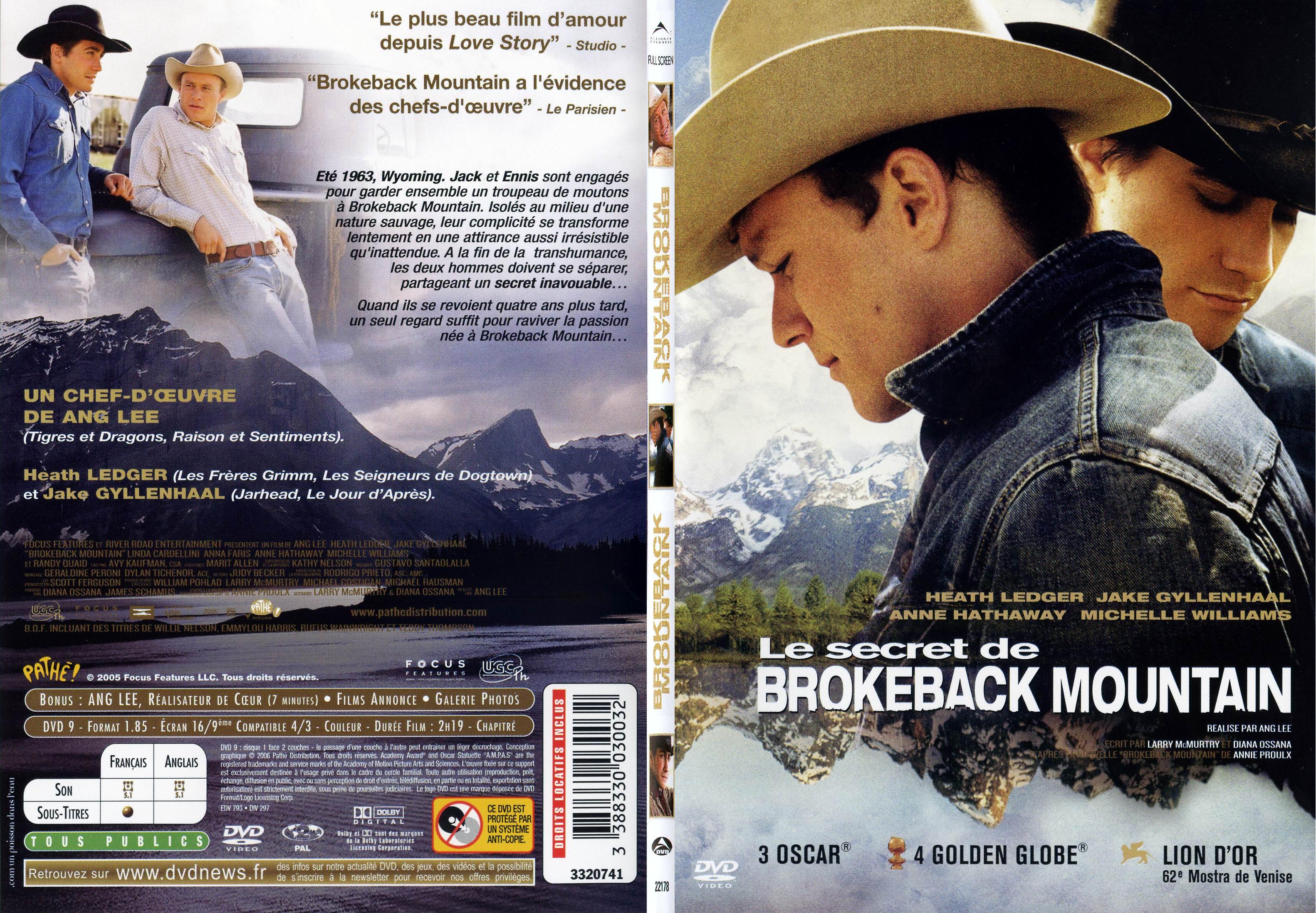 Jaquette DVD Le secret de brokeback mountain - SLIM