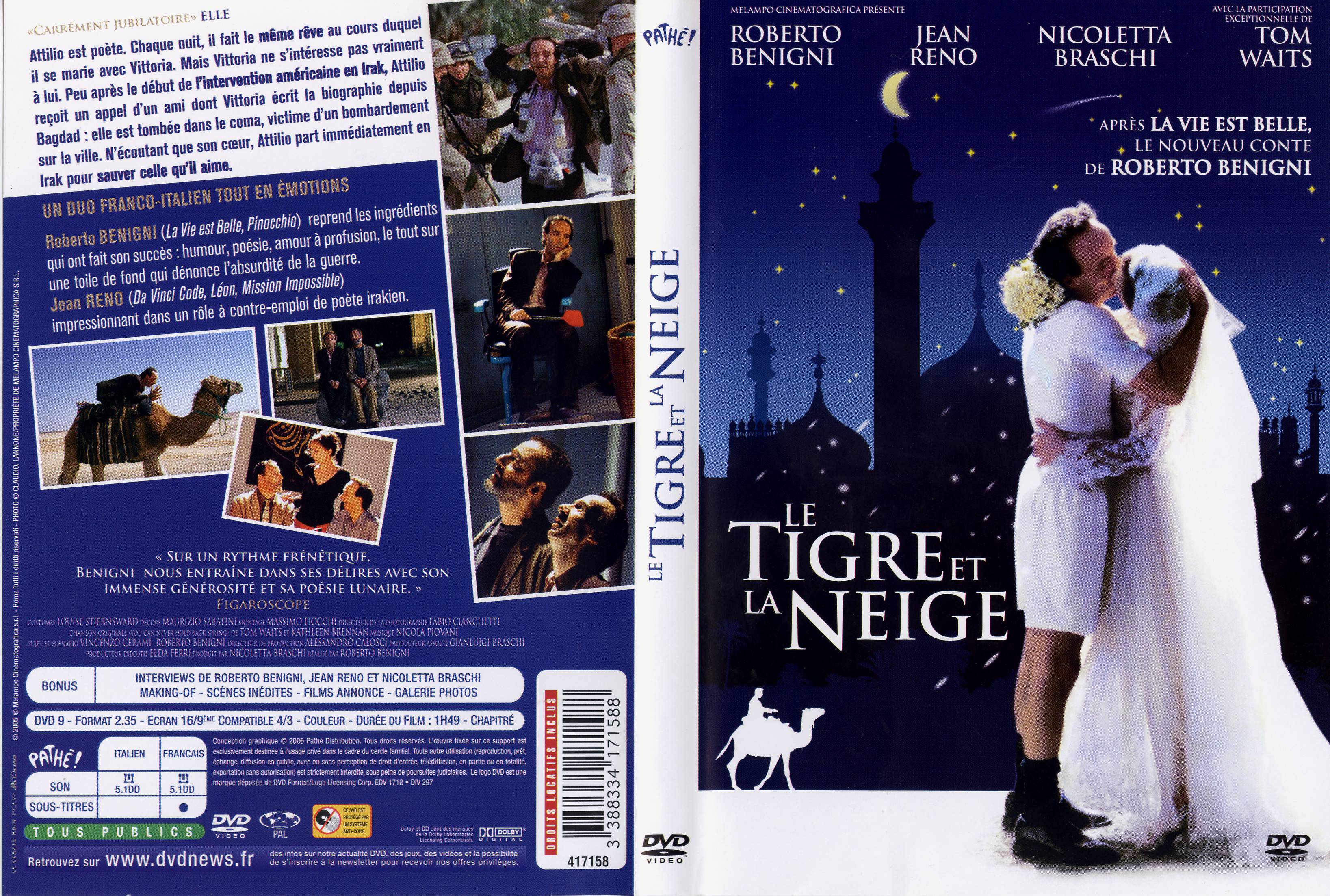 Jaquette DVD Le tigre et la neige