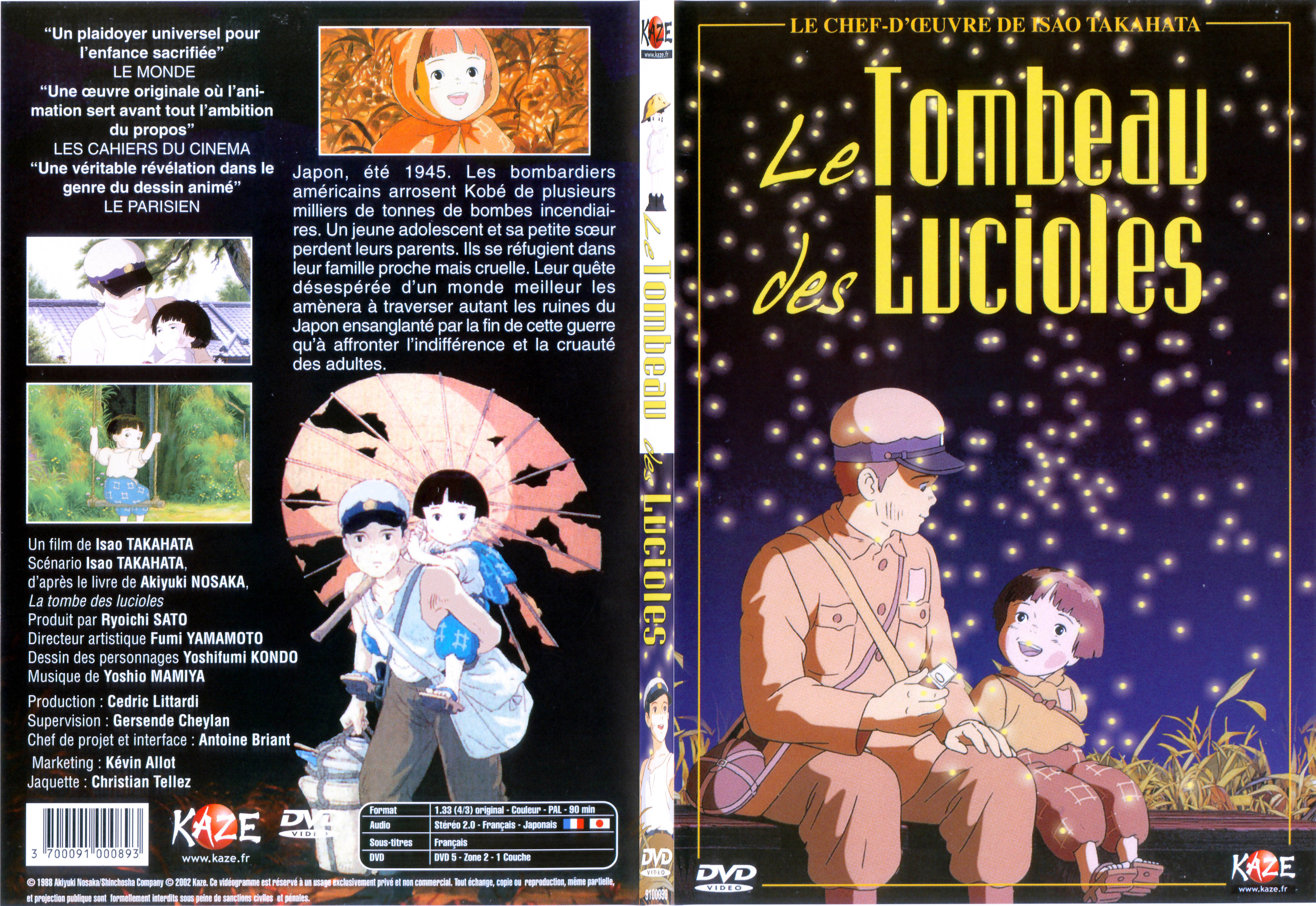 Jaquette DVD Le tombeau des lucioles - SLIM v2