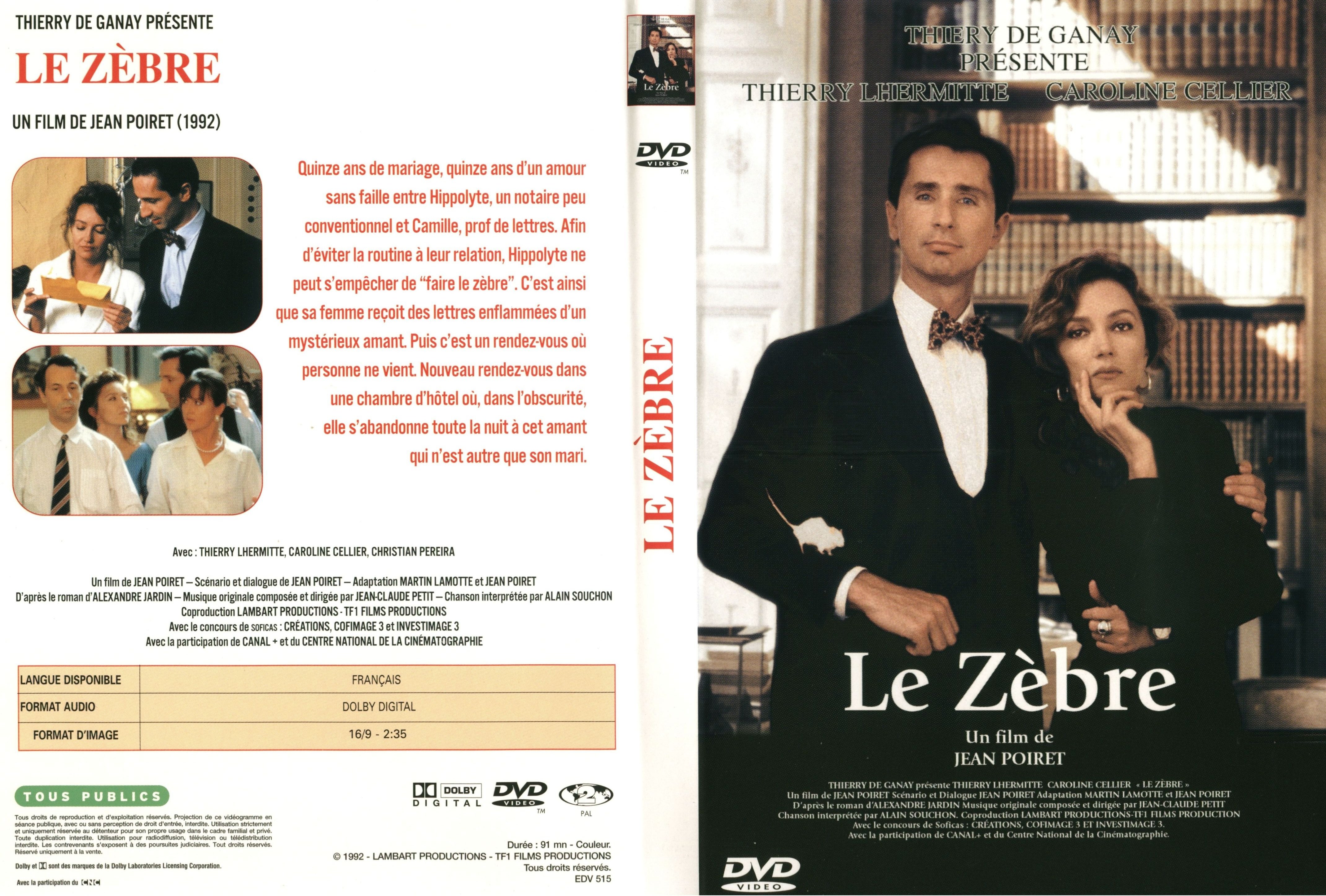 Jaquette DVD Le zebre