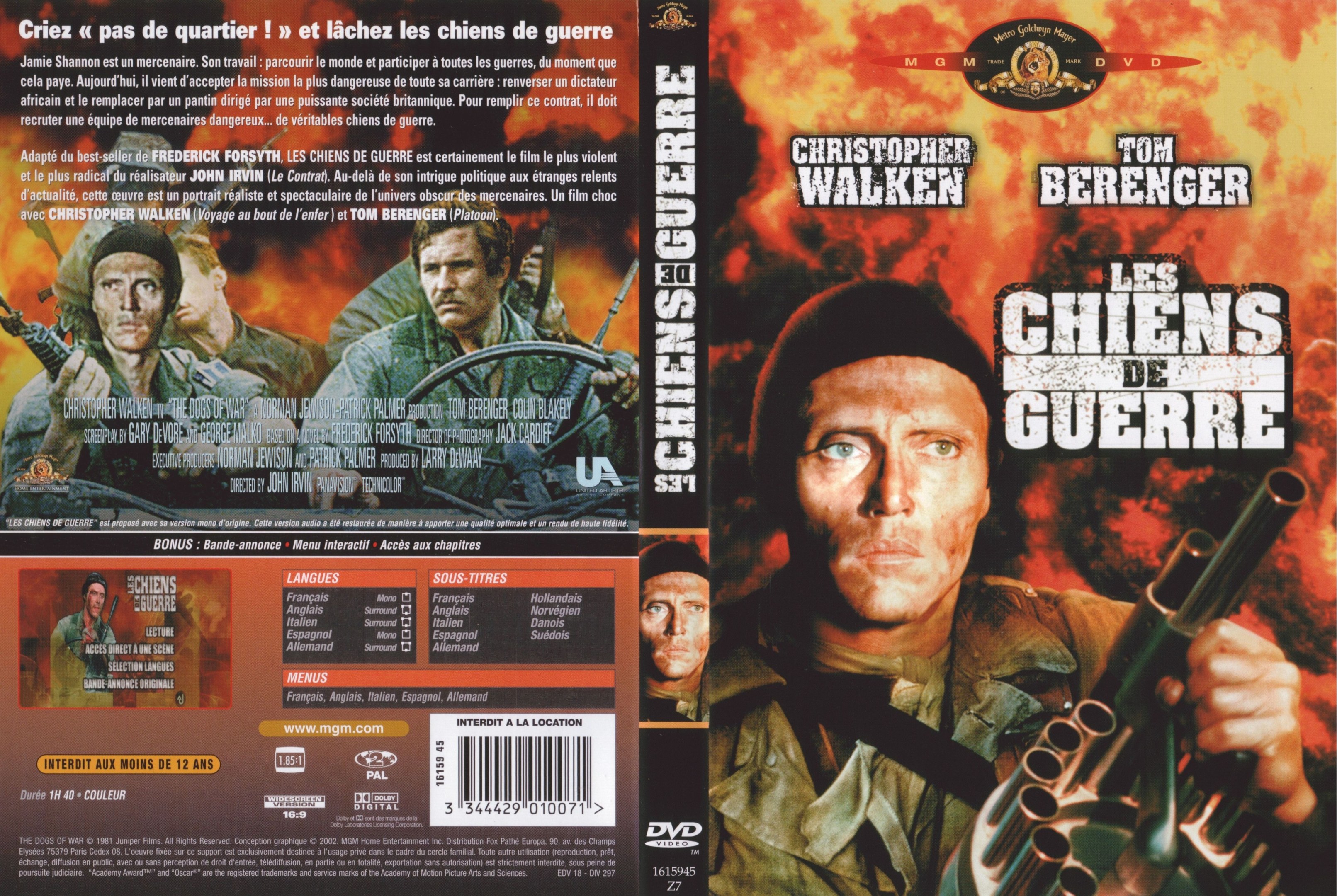 Jaquette DVD Les chiens de guerre