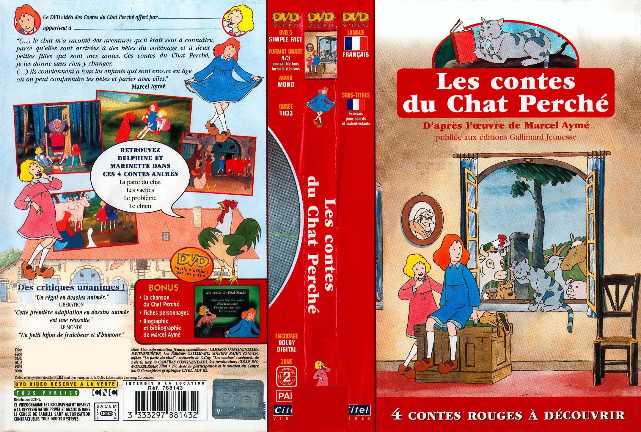 Jaquette DVD Les contes du chat perche (rouge)