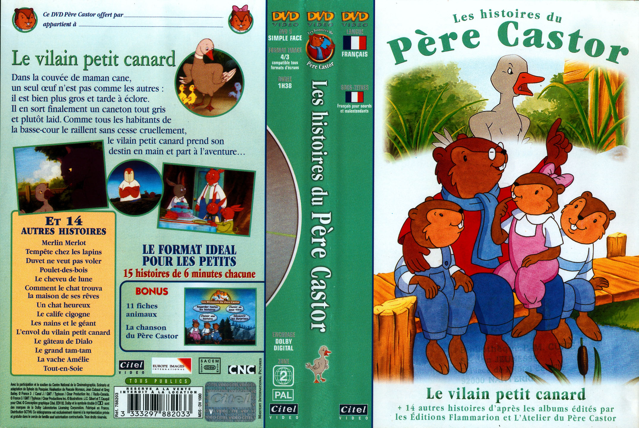 Jaquette DVD Les histoires du Pre Castor - le vilain petit canard