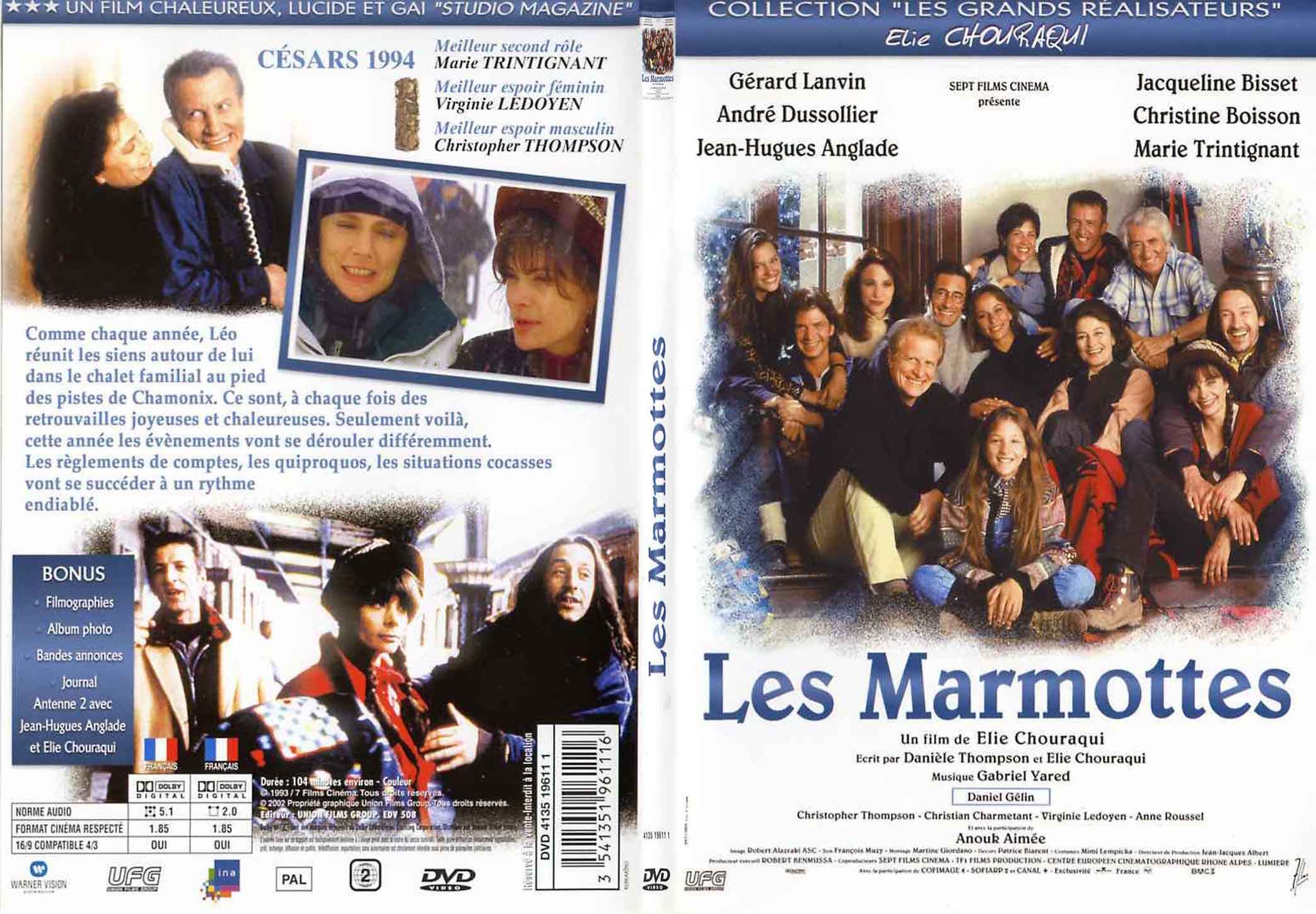 Jaquette DVD Les marmottes - SLIM