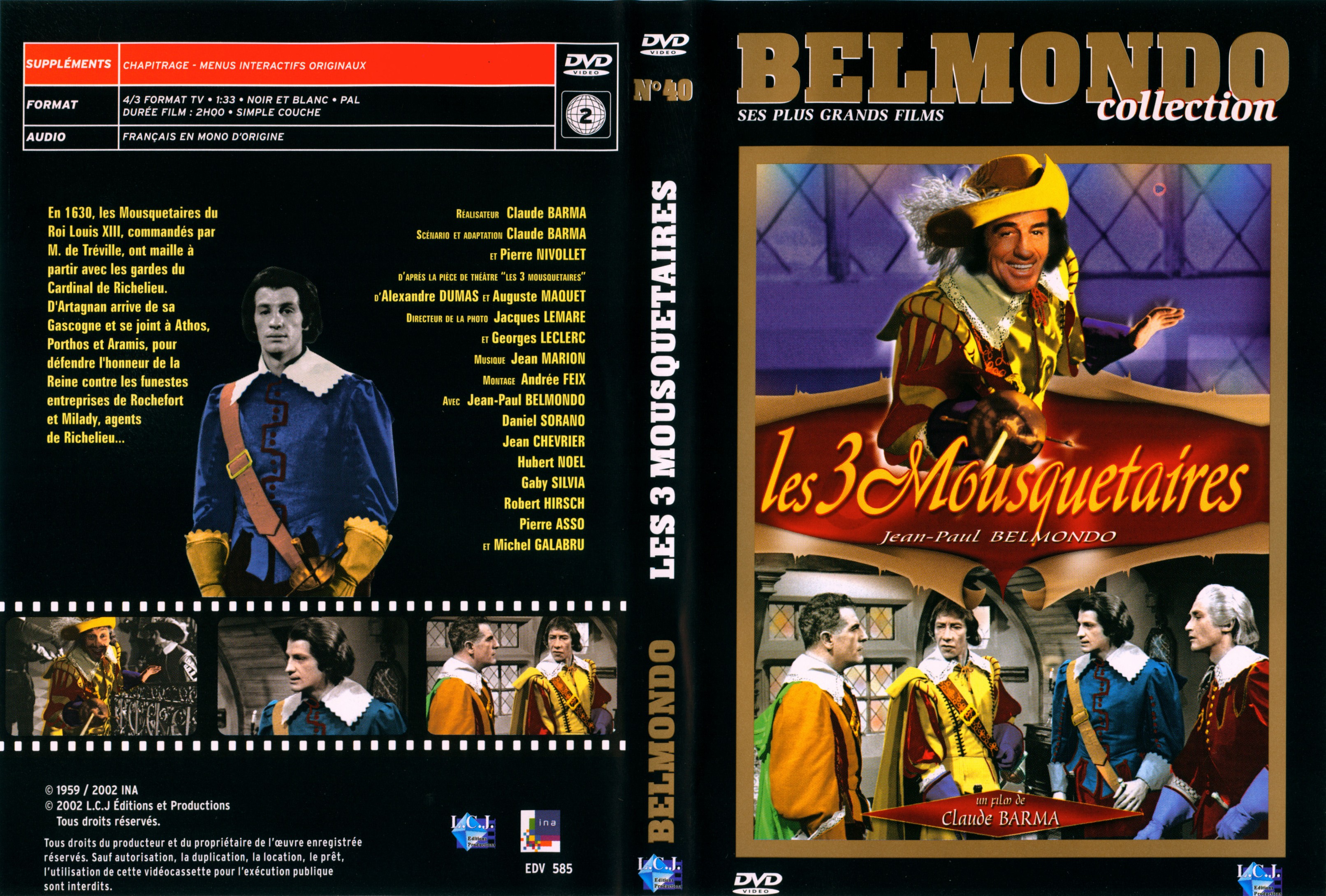 Jaquette DVD Les trois mousquetaires (Belmondo) v2