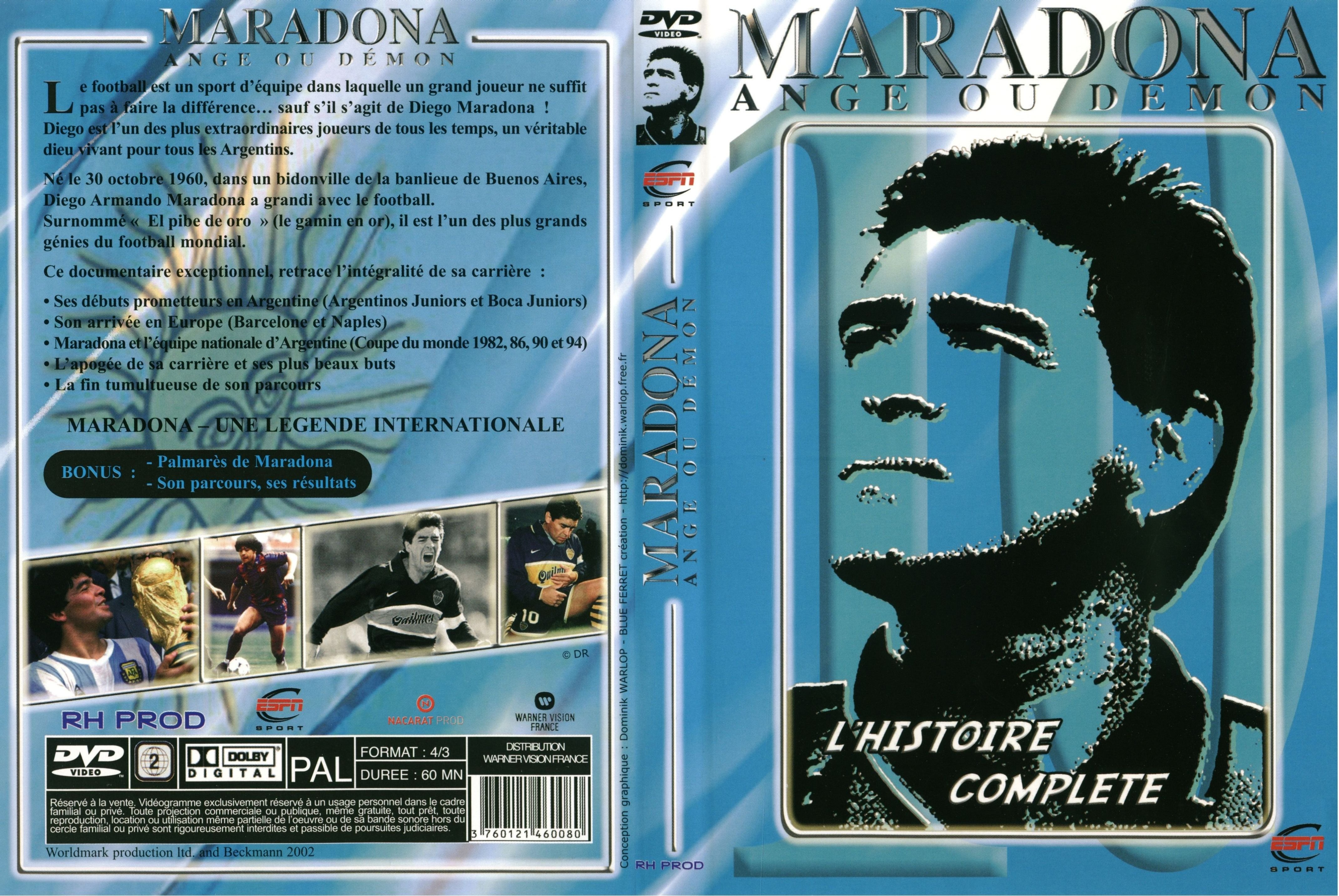 Jaquette DVD Maradona ange ou dmon