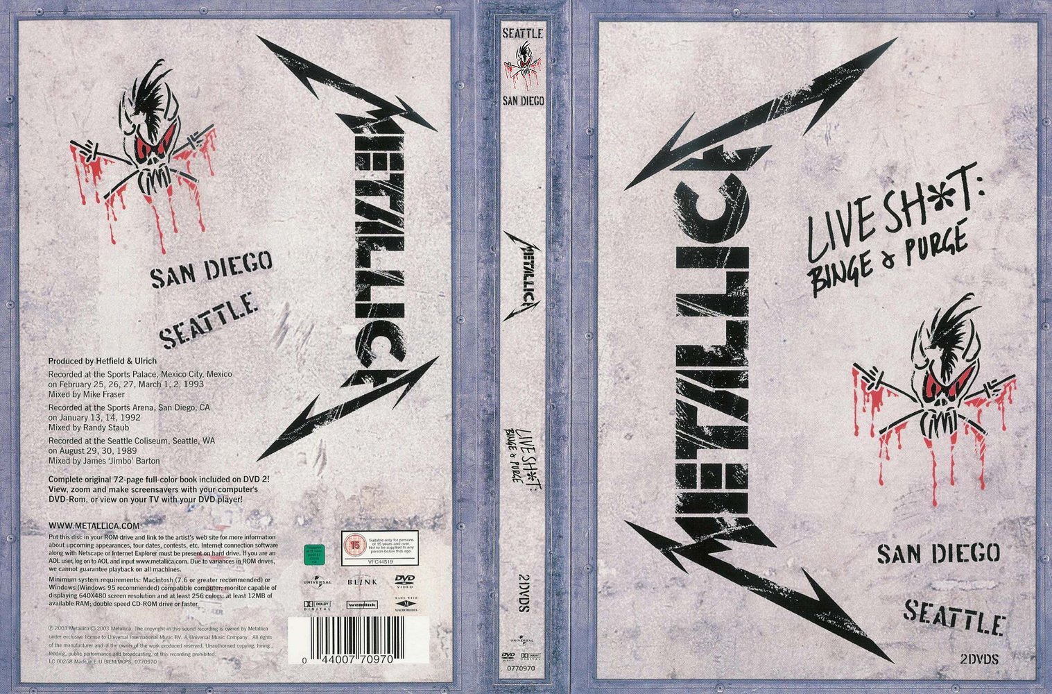 Jaquette DVD Metallica Live Shit Binge And Purge