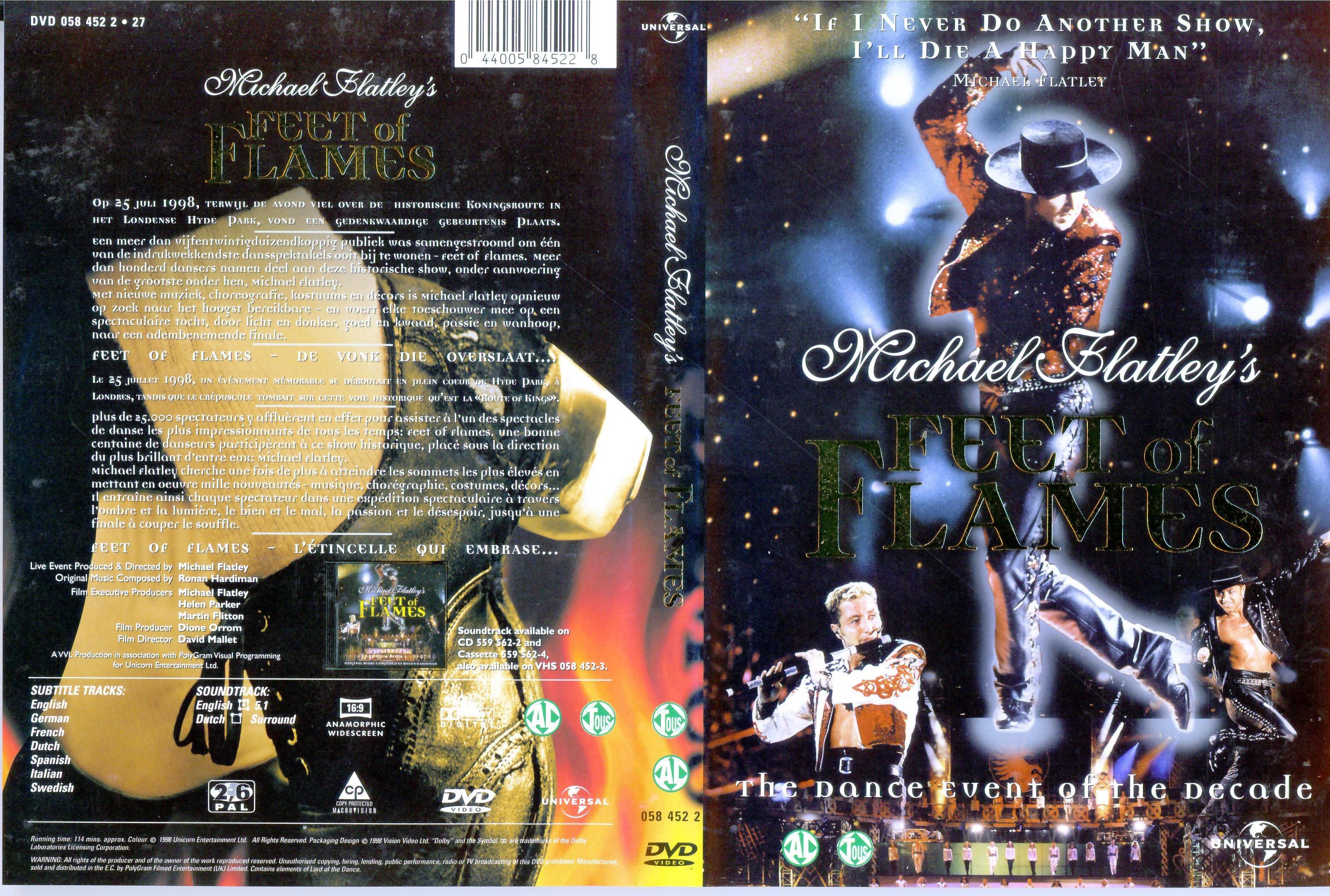 Jaquette DVD Michael Flatley - Feet of flames