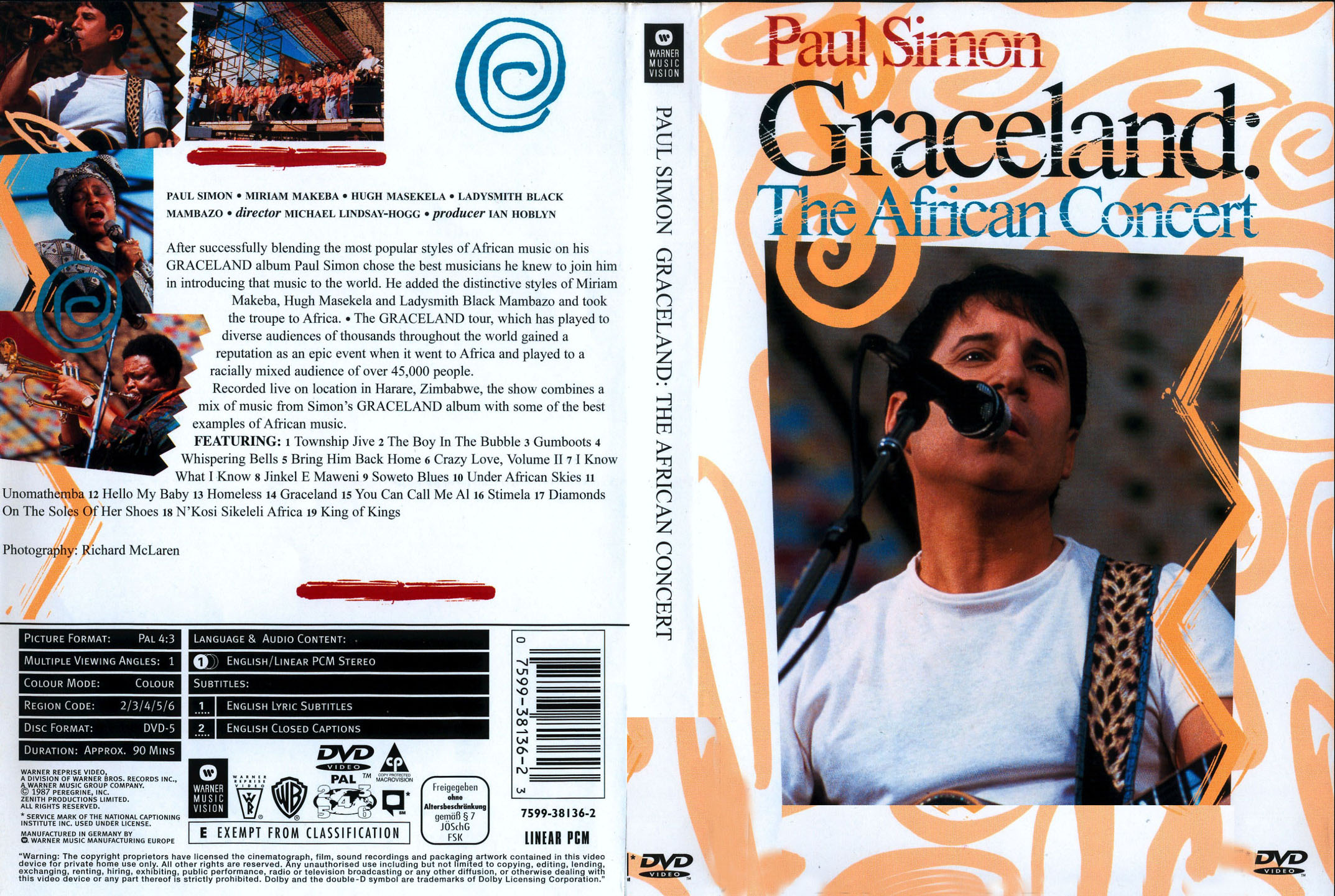 Jaquette DVD Paul Simon Graceland the african concert