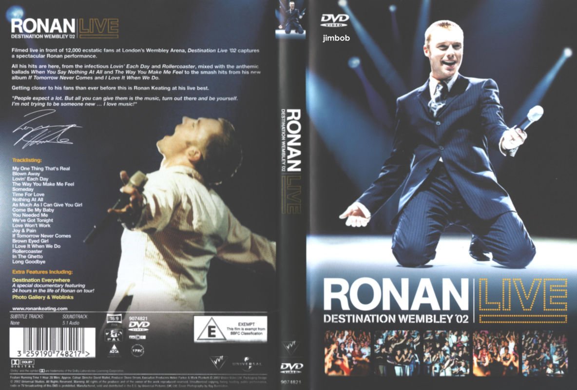 Jaquette DVD Ronan Live Wembley 2002