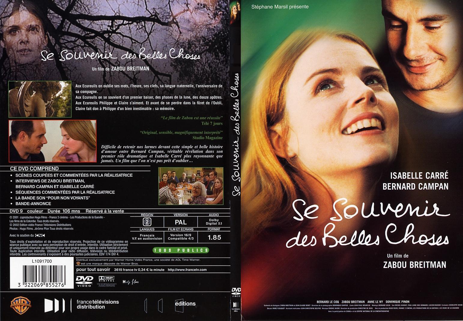 Jaquette DVD Se souvenir des belles choses - SLIM