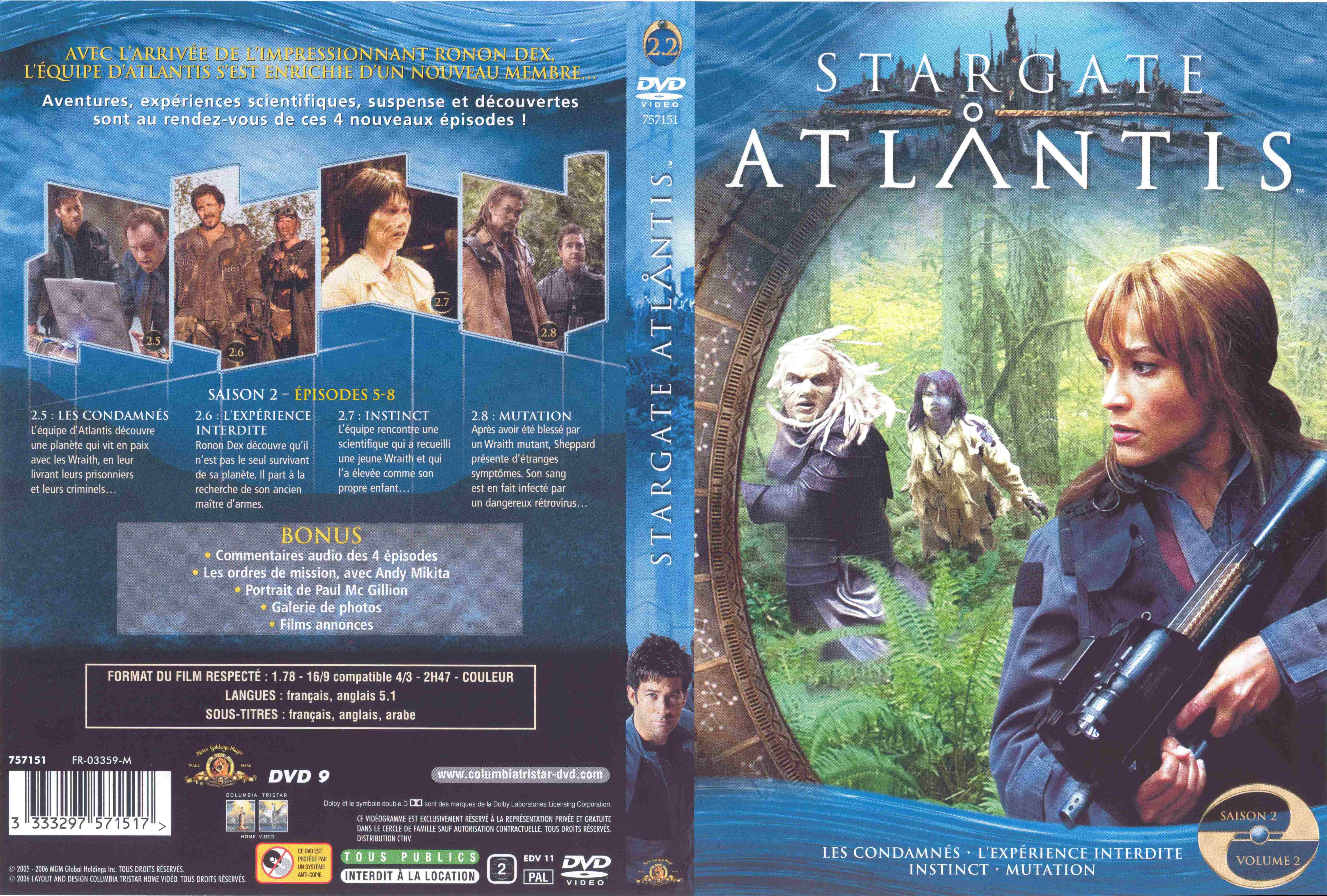 Jaquette DVD Stargate Atlantis saison 2 vol 2