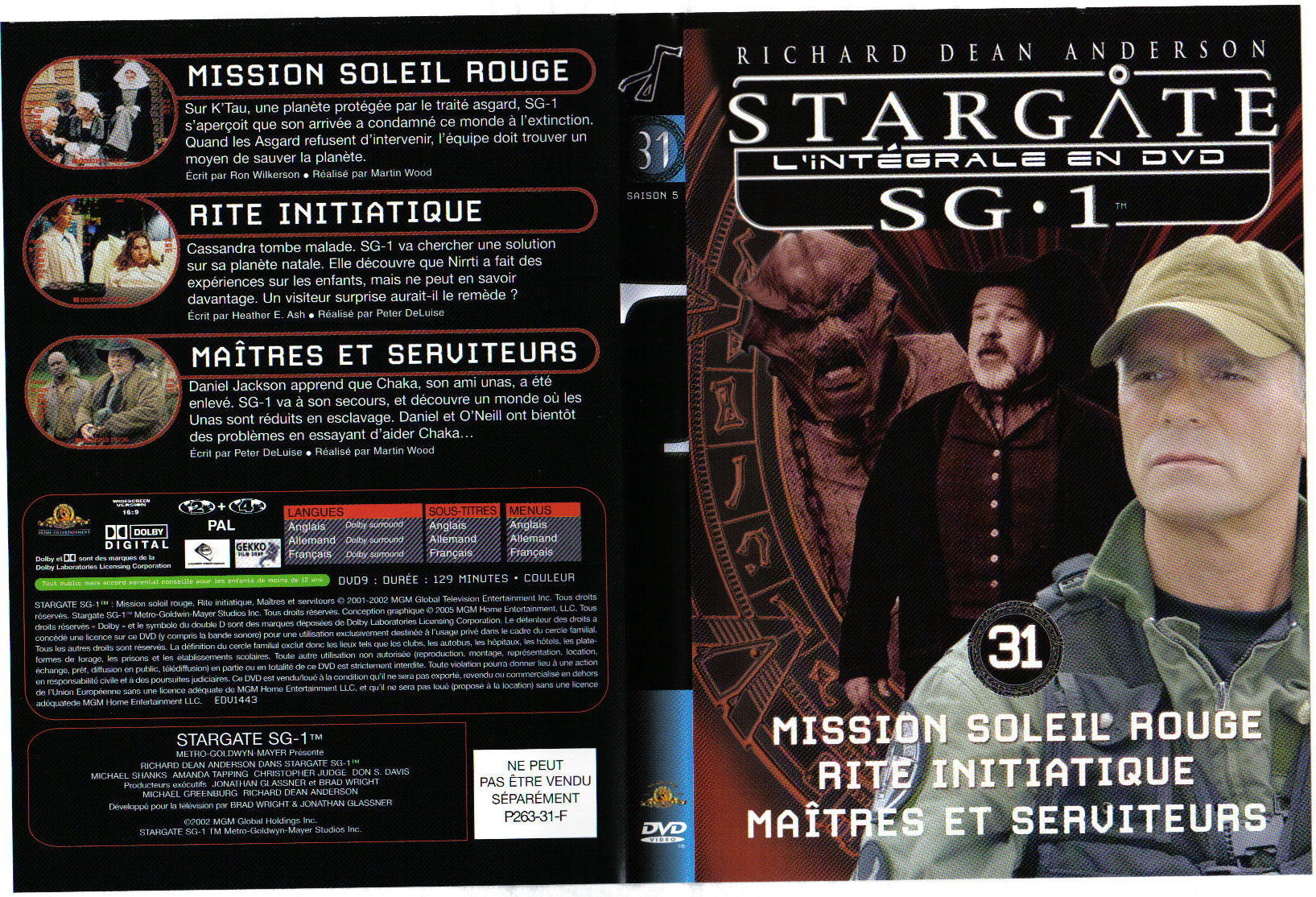 Jaquette DVD Stargate saison 5 vol 31