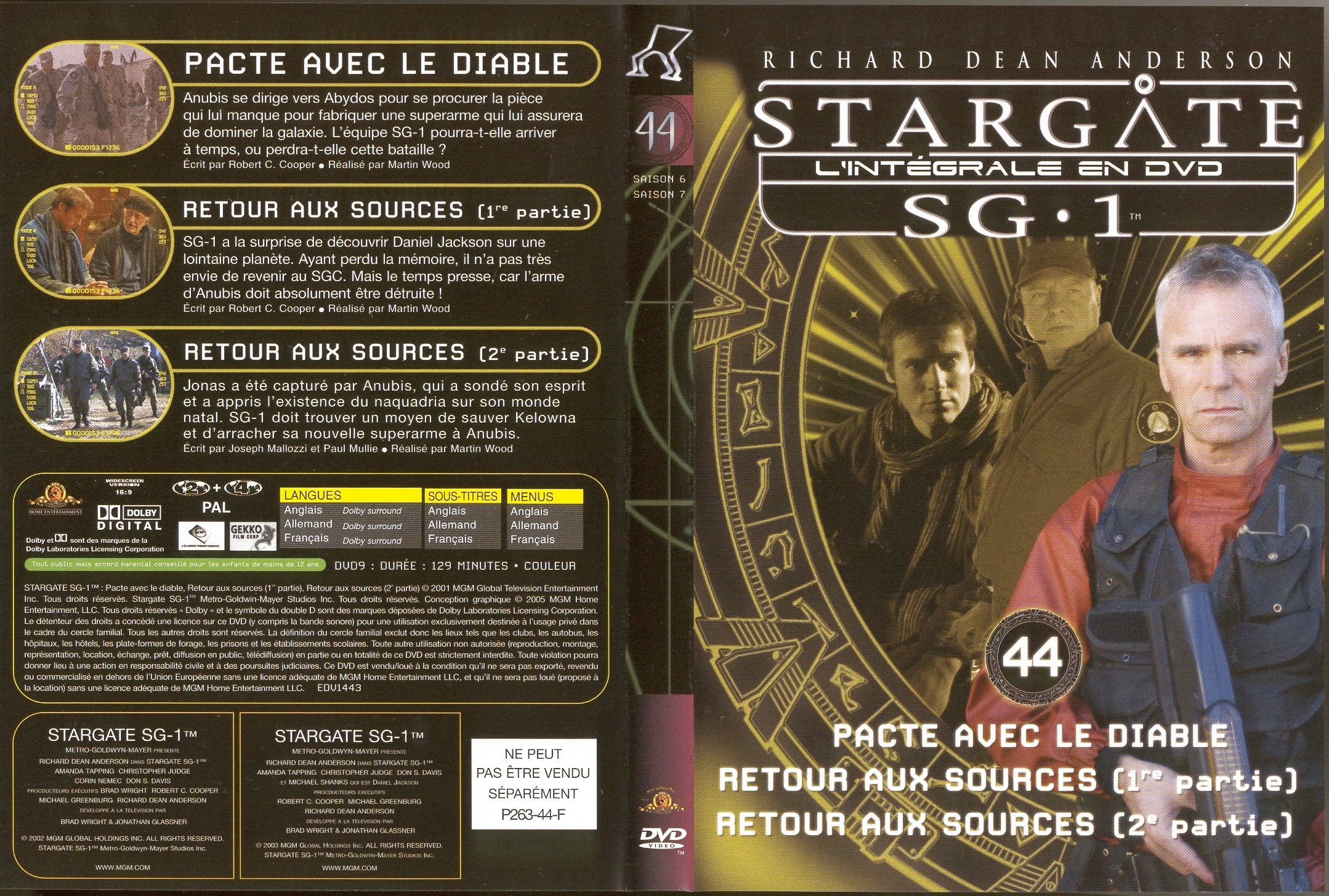 Jaquette DVD Stargate saison 6 et 7 vol 44