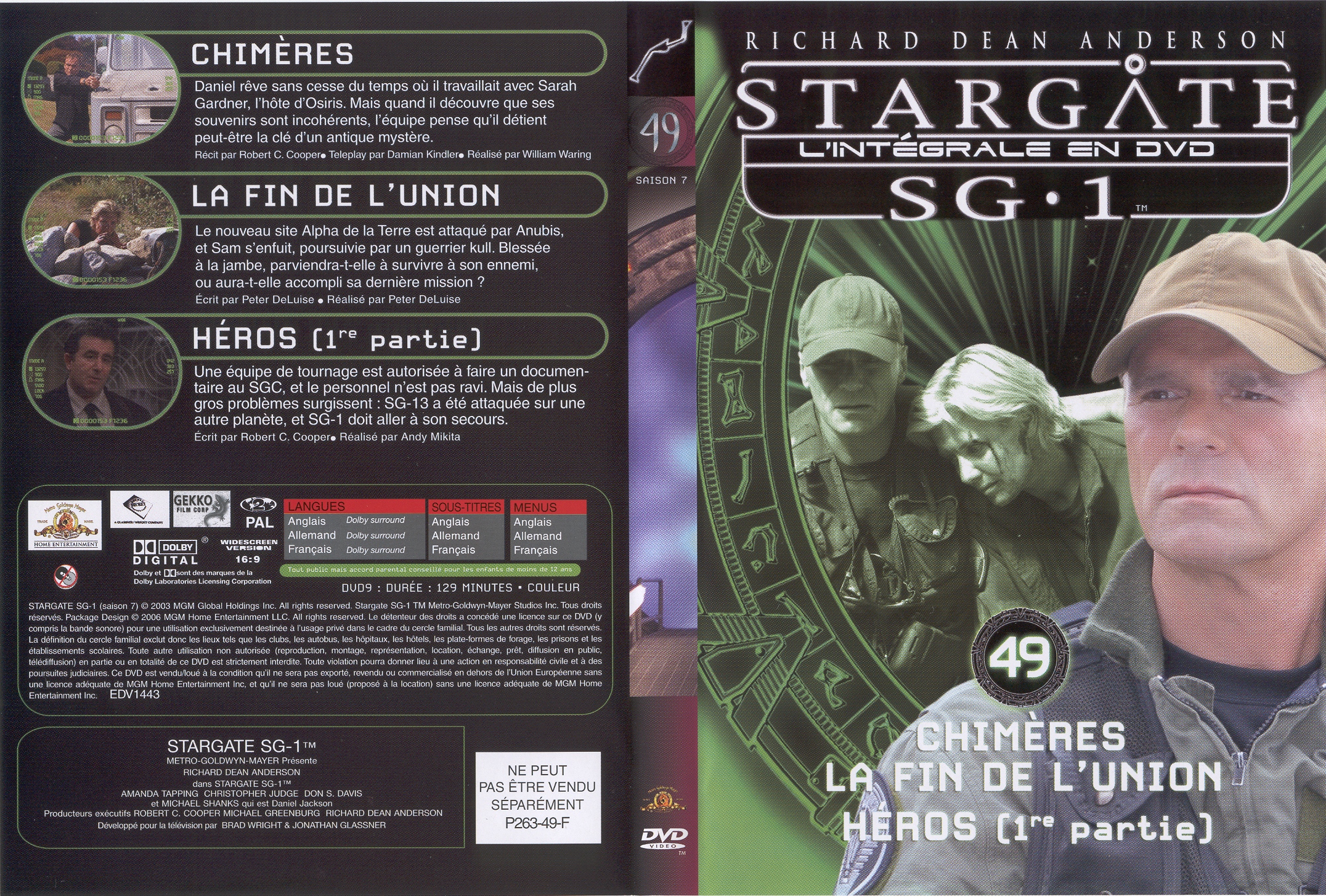 Jaquette DVD Stargate saison 7 vol 49