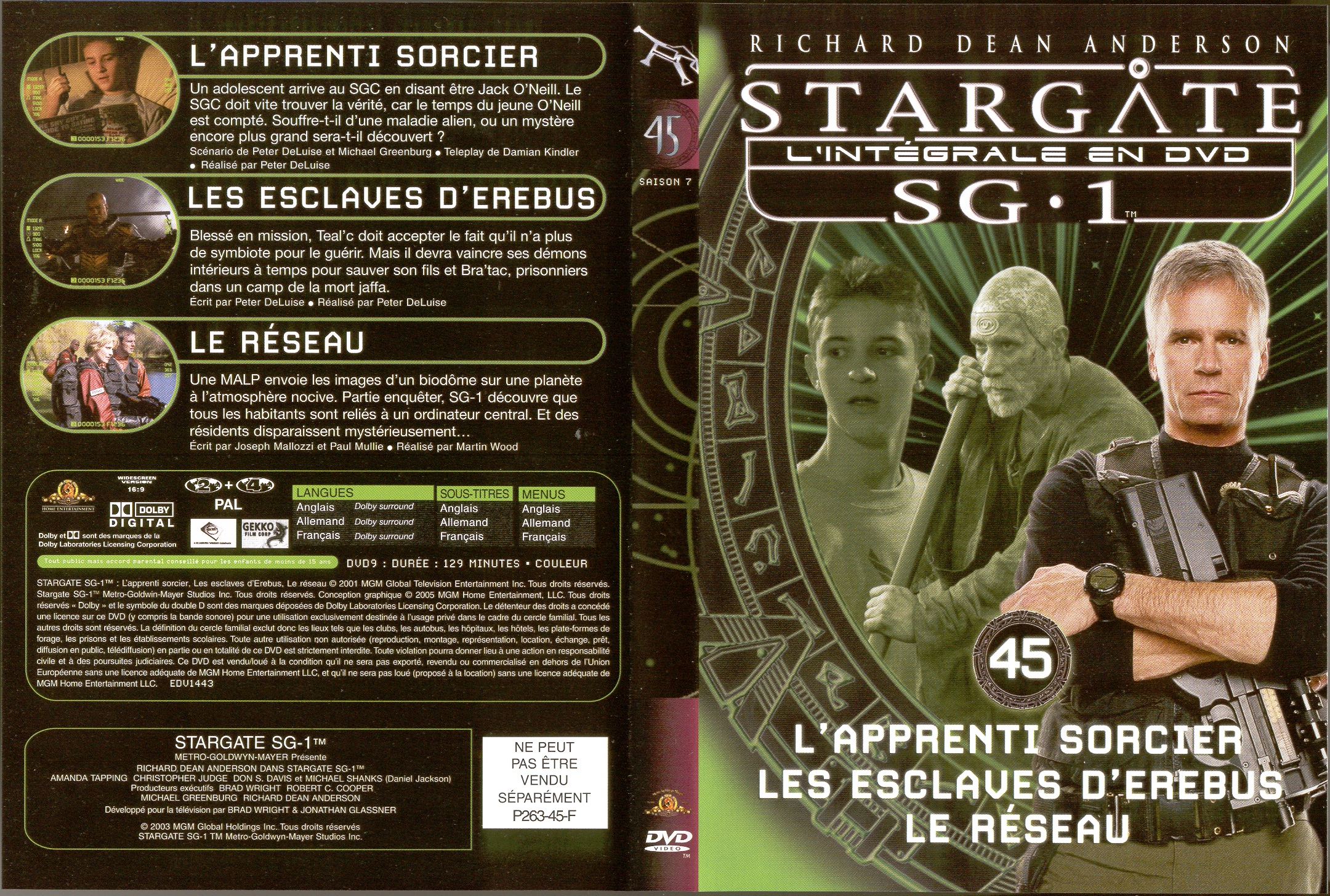 Jaquette DVD Stargate saison 7 vol  45